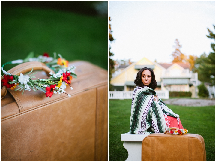 Fall fashion portraits with flower crown