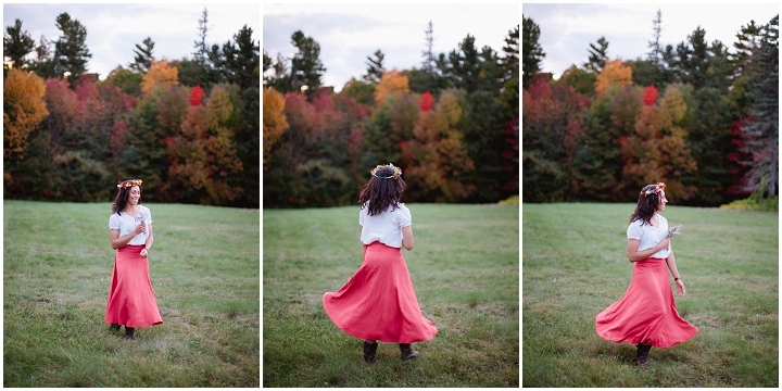 Fall fashion with flower crown