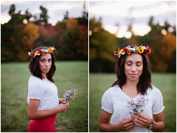 Fall fashion with flower crown