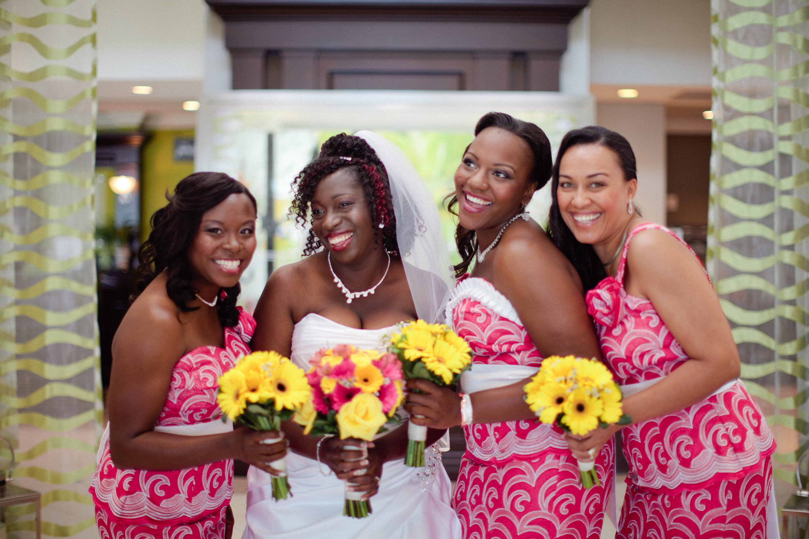 Ghanaian Jamaican wedding attire.