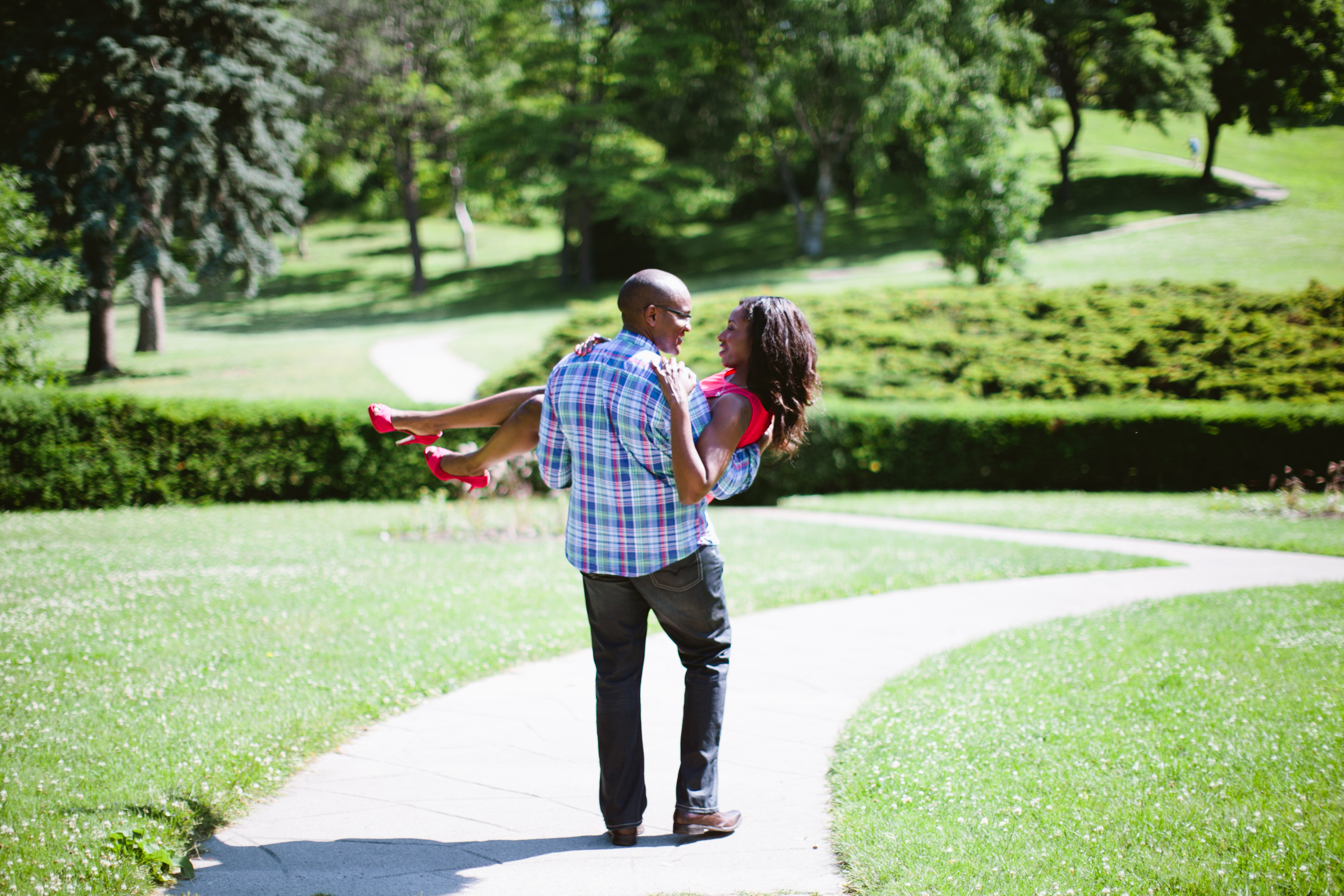 Black couple engagement photo