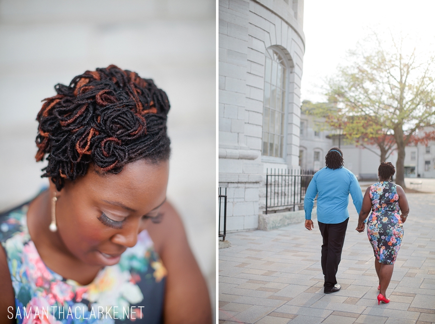 natural hair bride engagement session