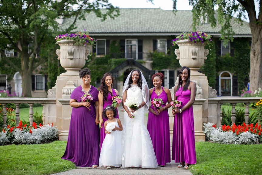 Bridesmaids-in-Dessy-Twist-Wrap-Dresses