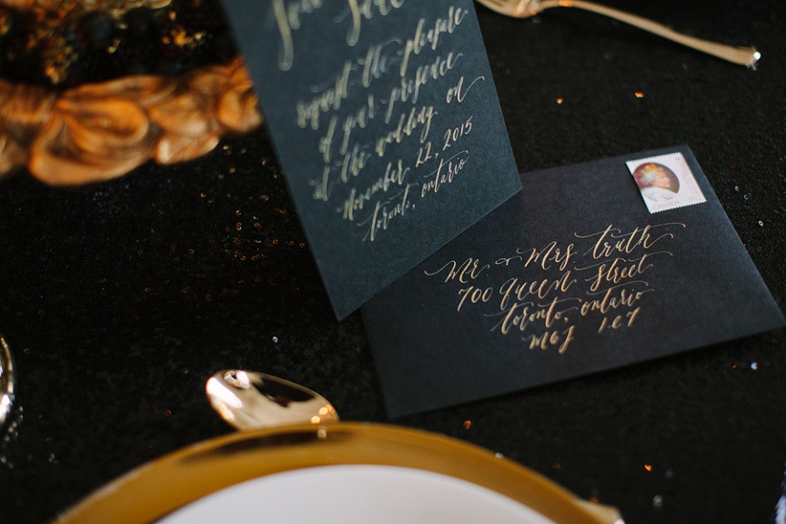 gold-calligraphy-wedding-invitations-black-paper