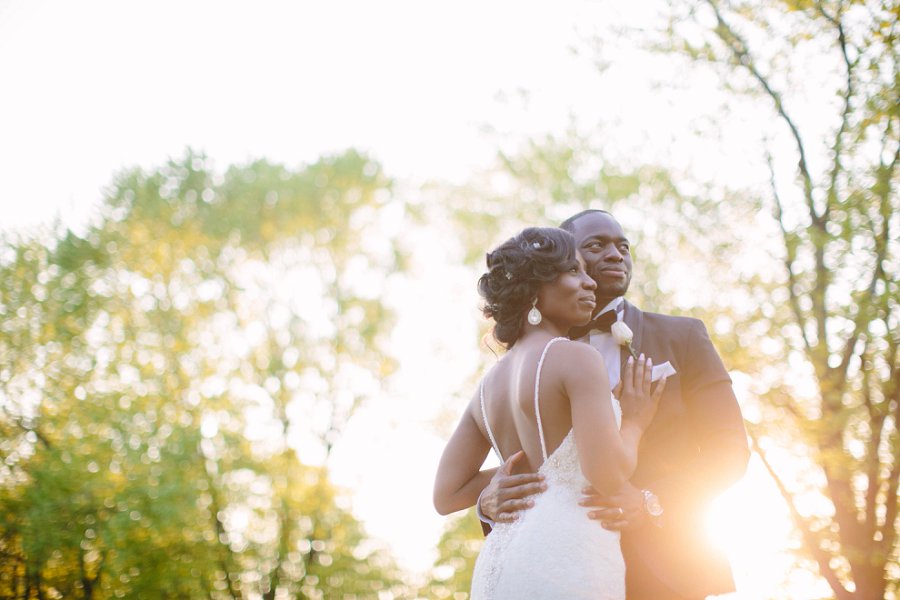 Black couple wedding portrait