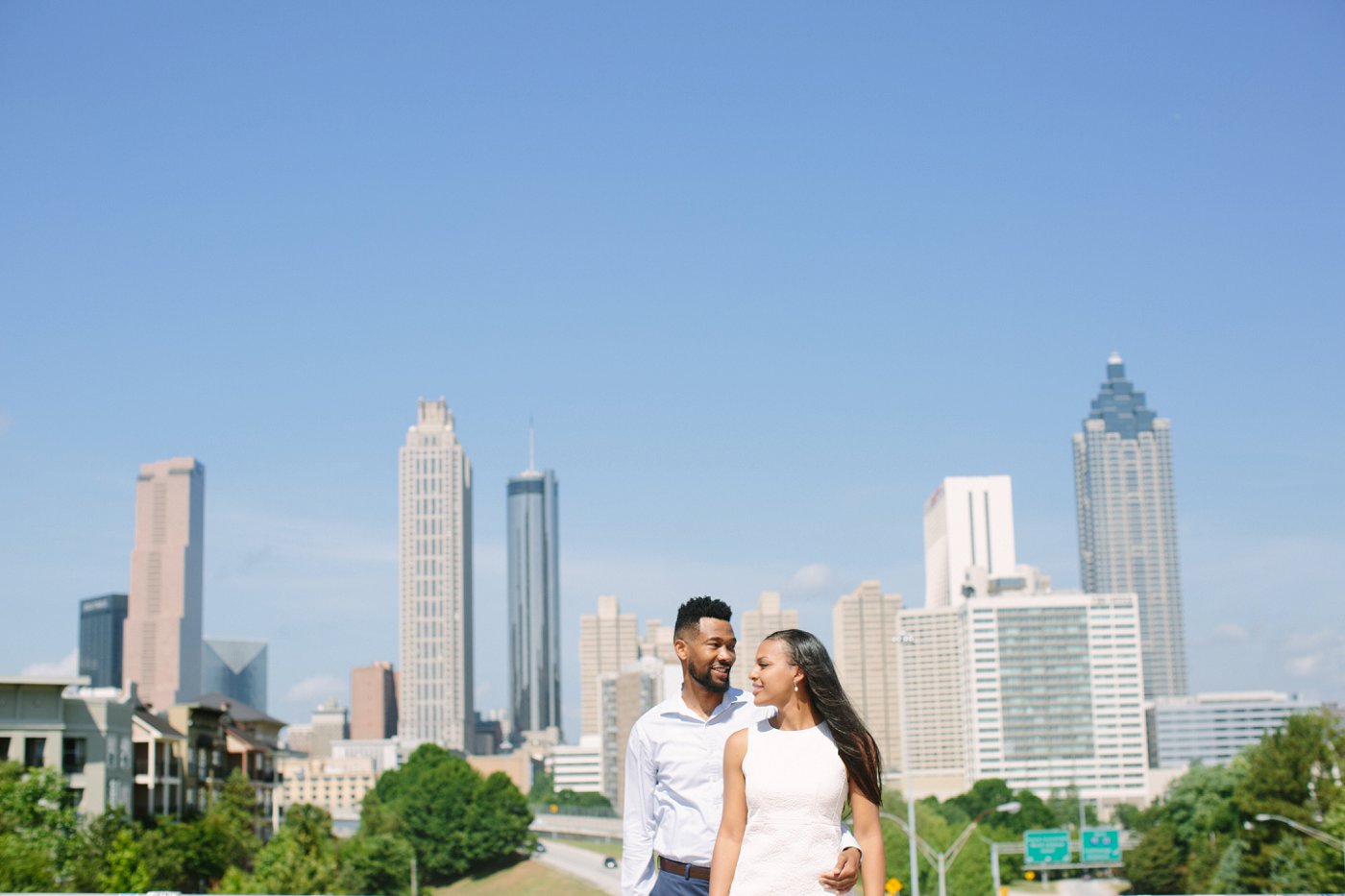  Atlanta wedding couple embrace 