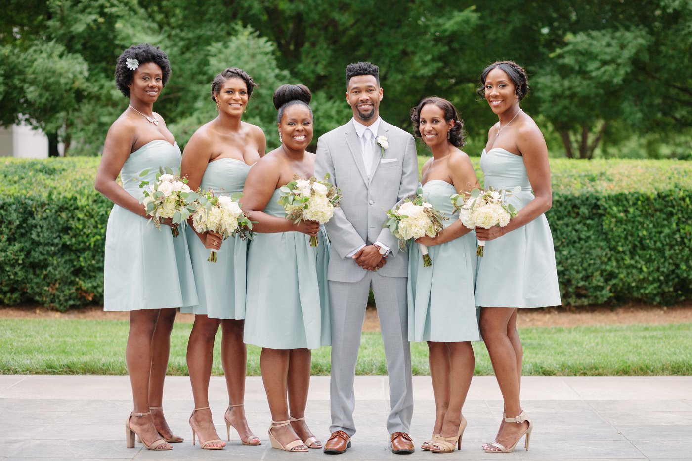 black bridesmaids with black groom atlanta wedding