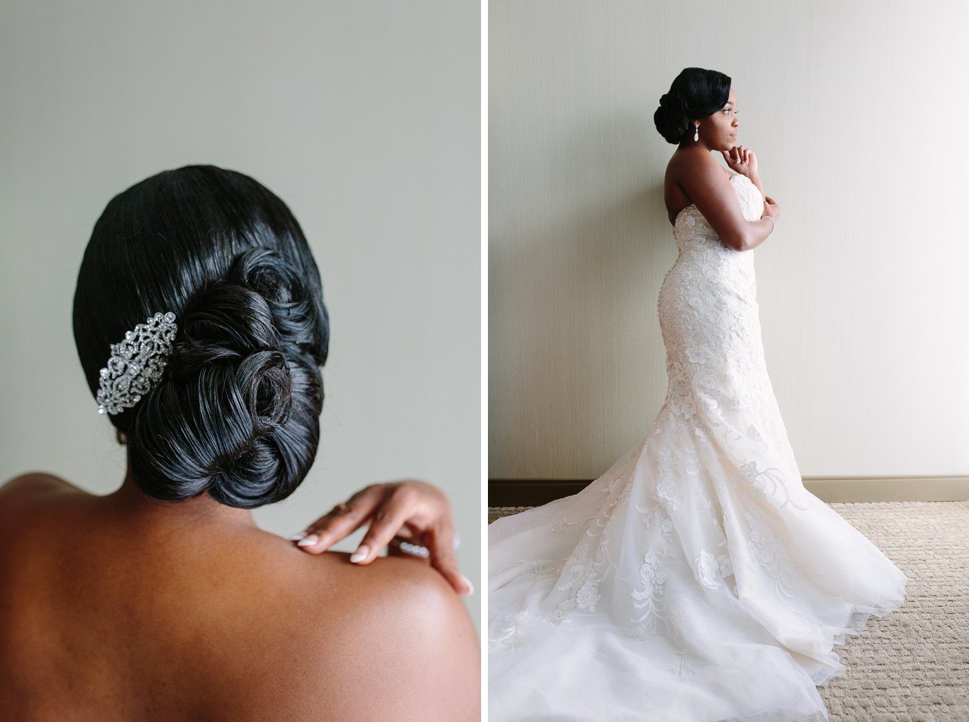natural hair updo for classic bridal look