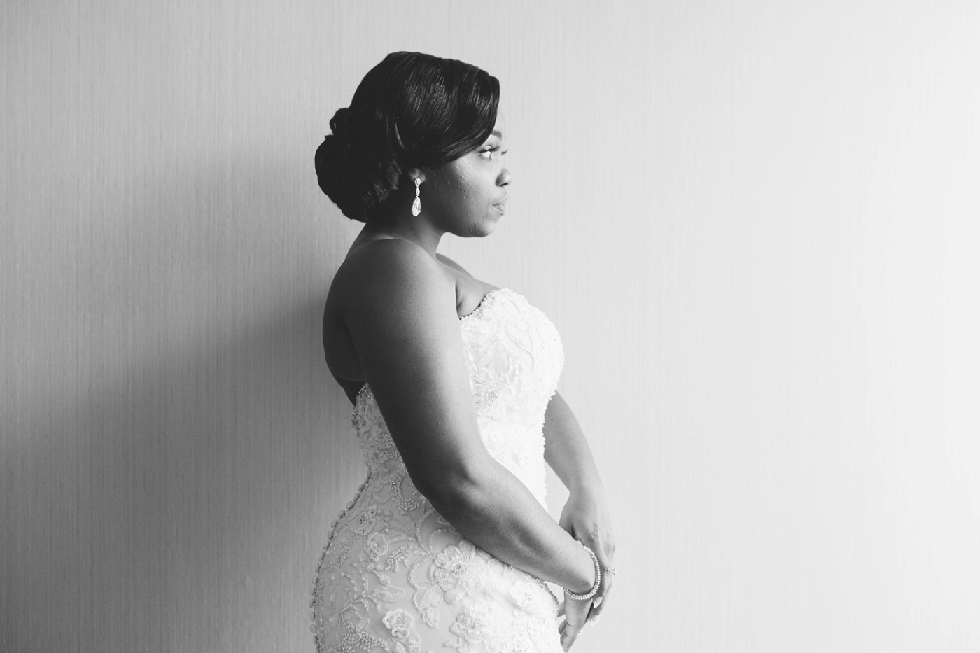 classic bridal beauty with natural hair updo