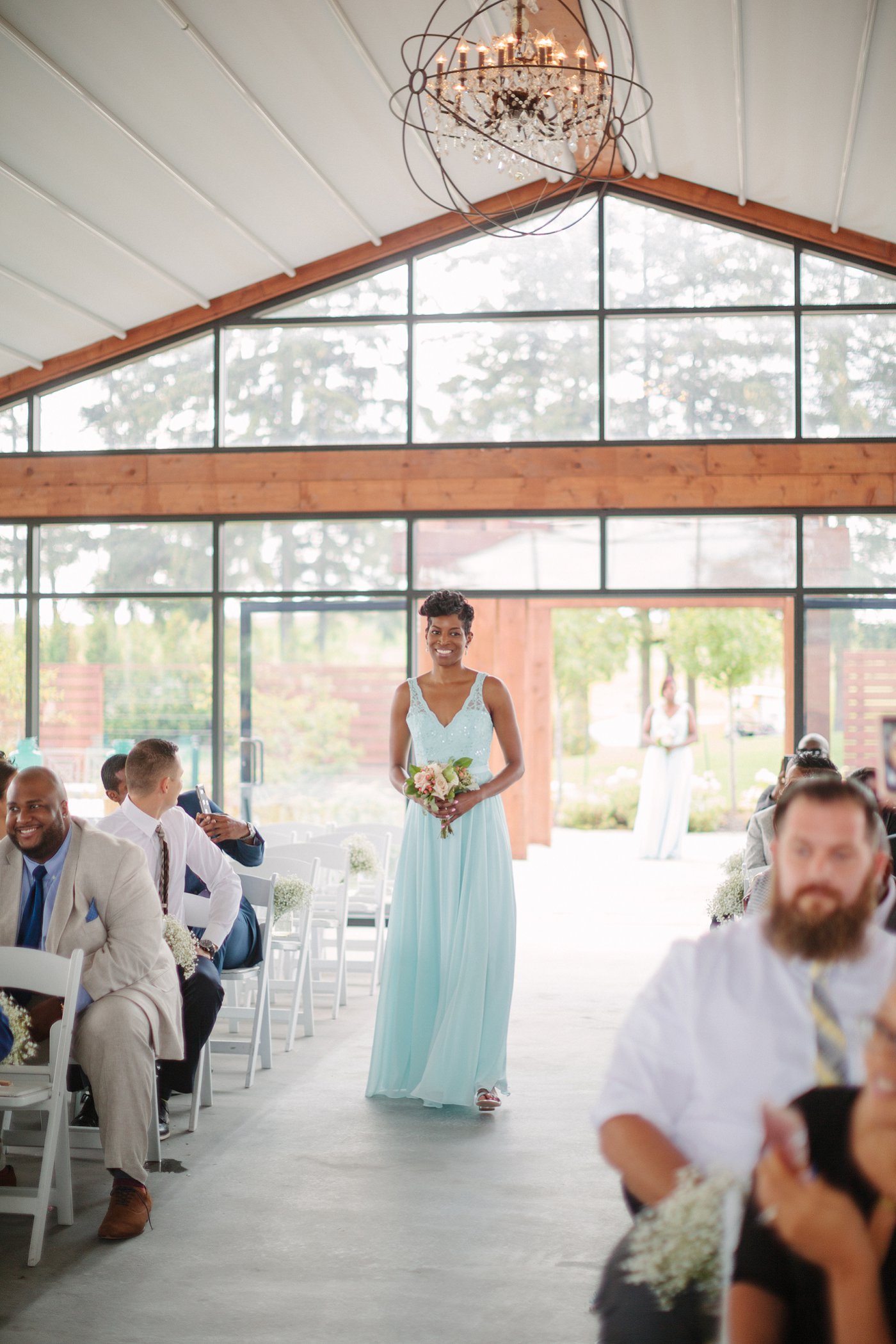 bridesmaid wedding outside ceremony
