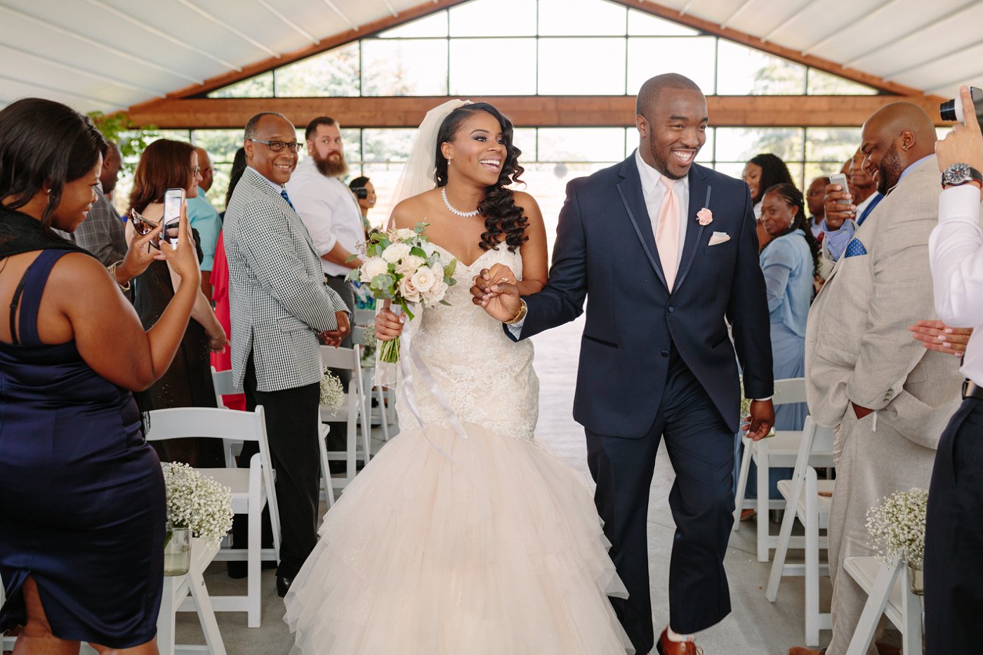 bride and groom recessional