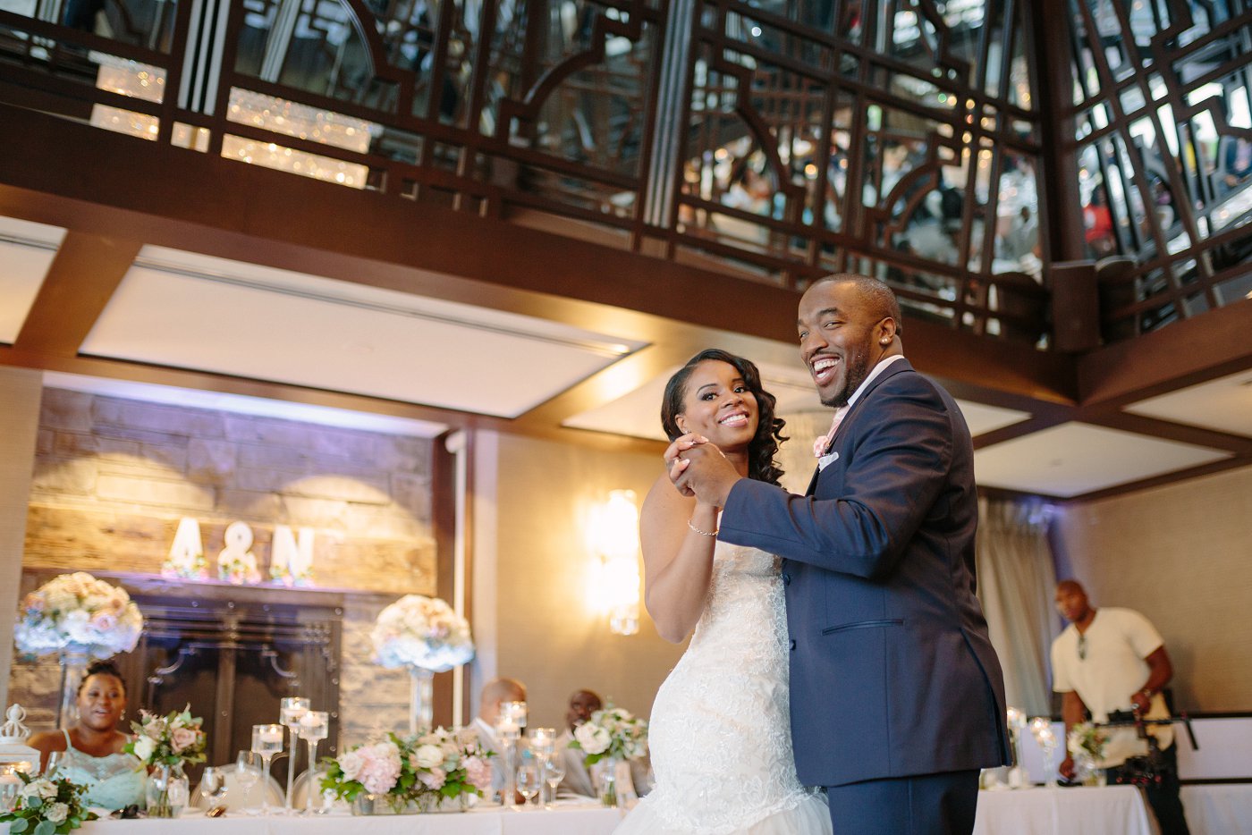 bride and groom dancing at whistle bear golf club