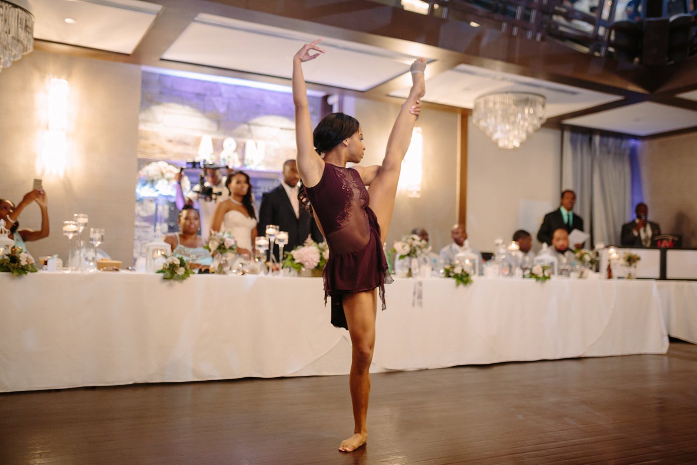 dance performance at wedding reception