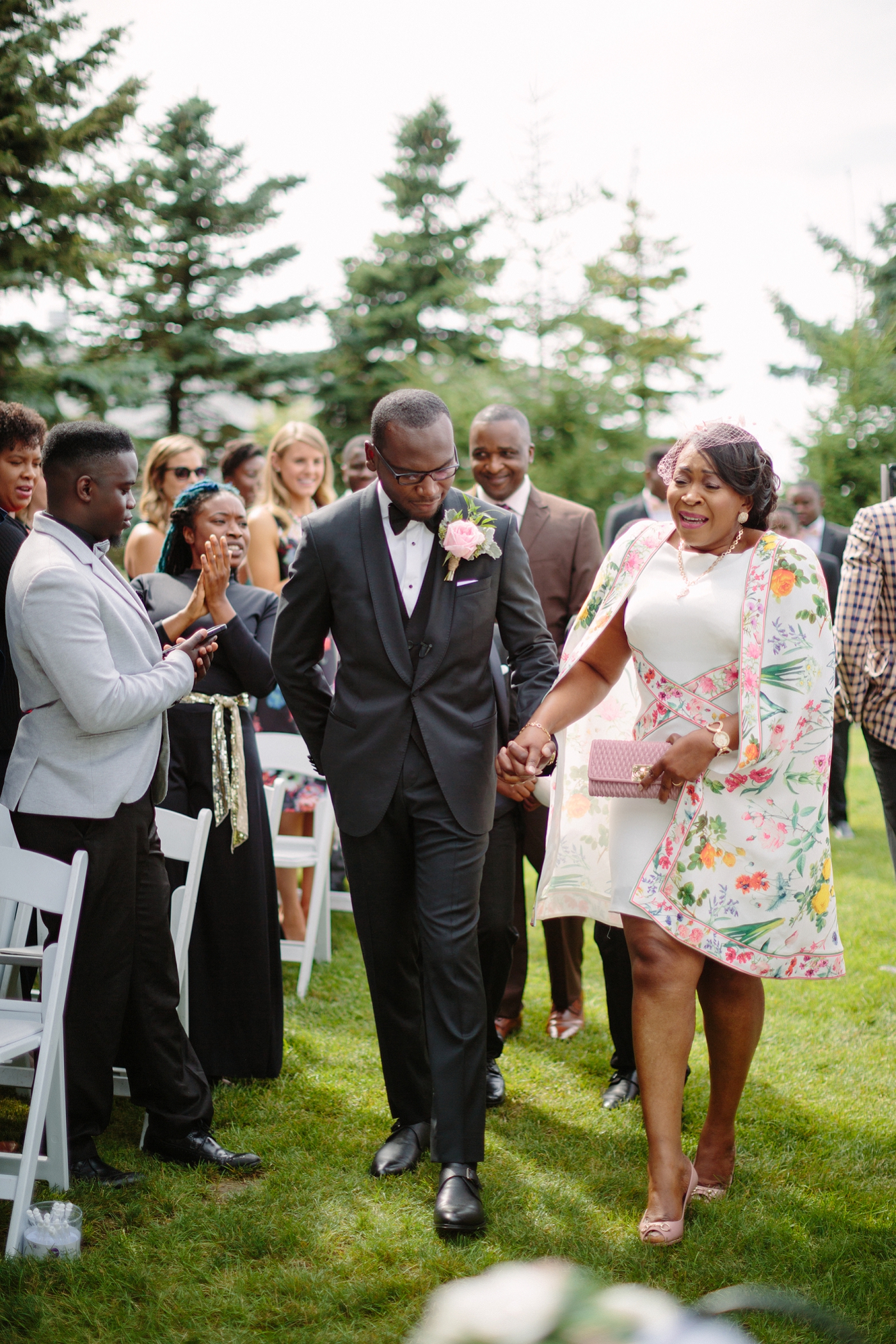 Emotional wedding ceremony moment.
