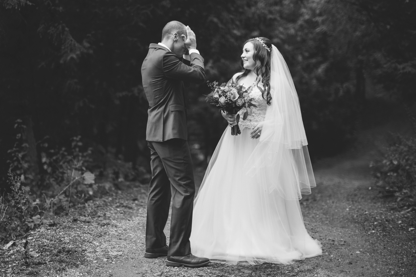 Emotional wedding ceremony moment.