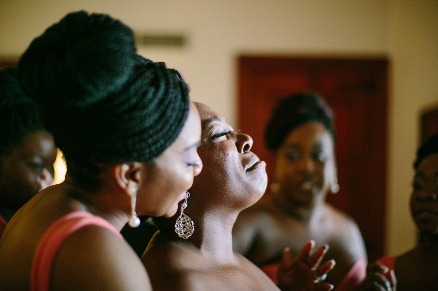 Emotional wedding ceremony moment.