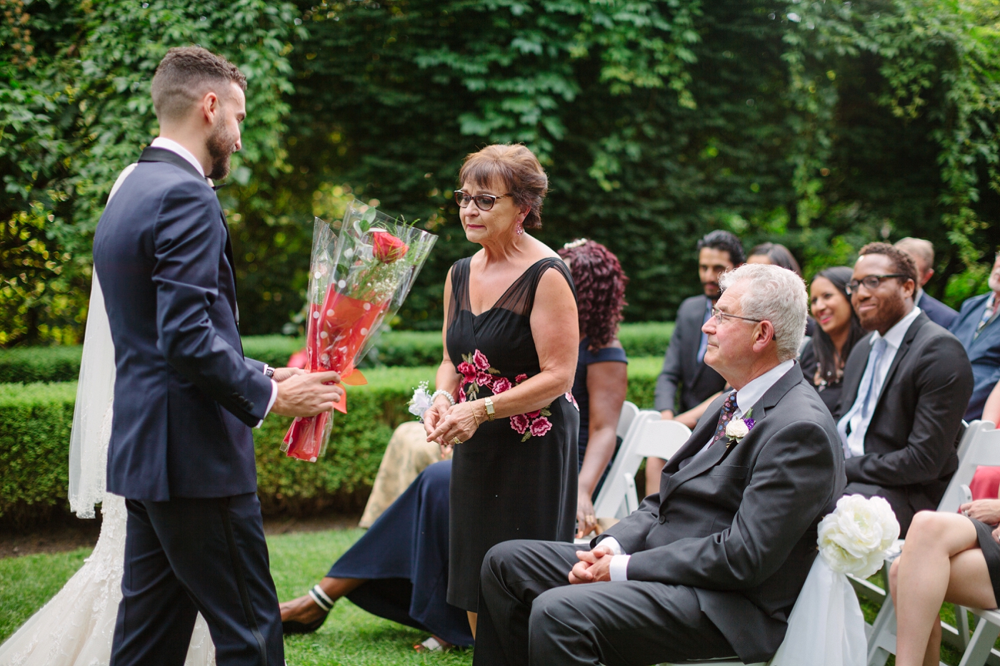 Emotional wedding ceremony moment.