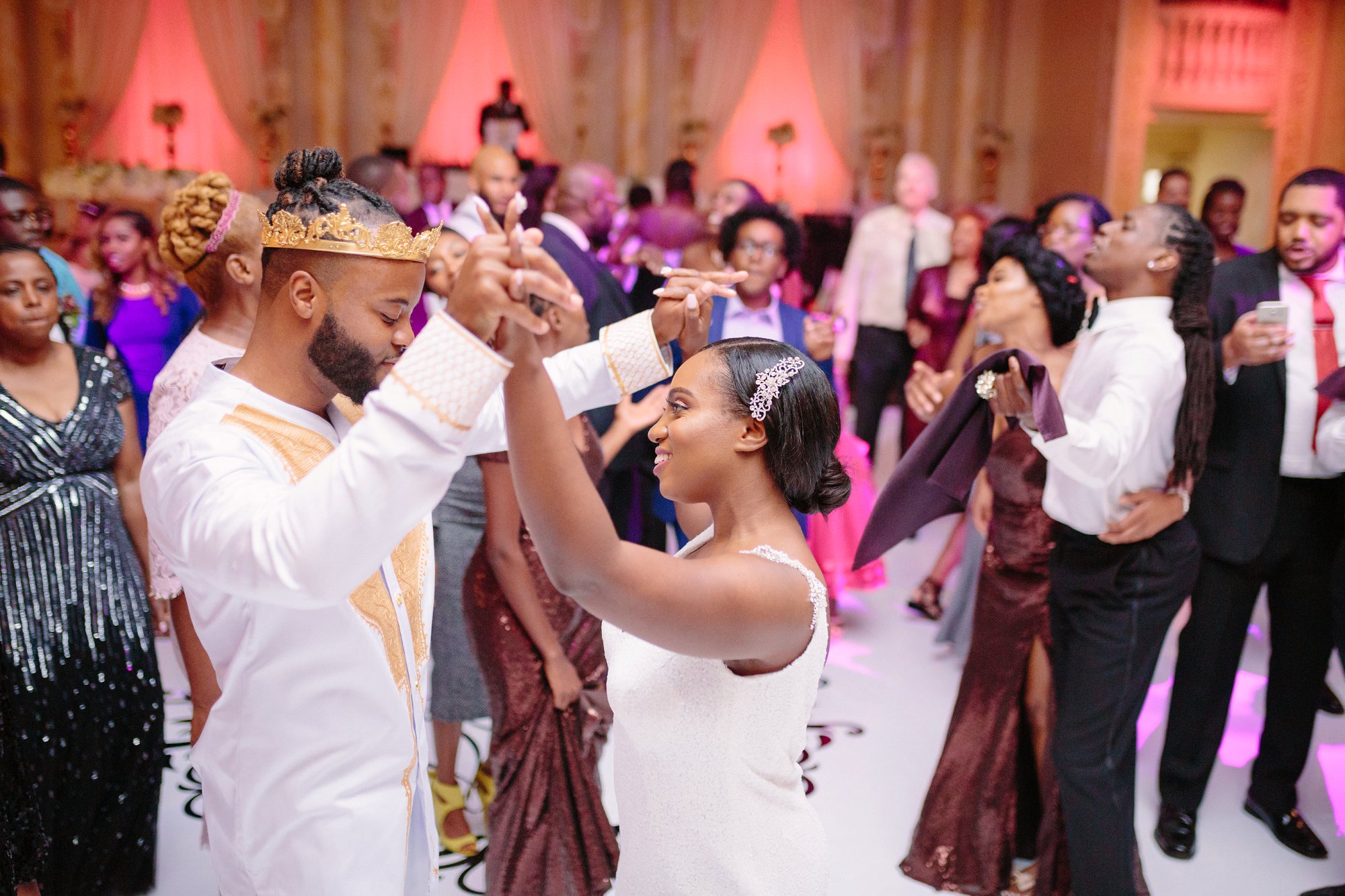 Happy wedding celebration moment
