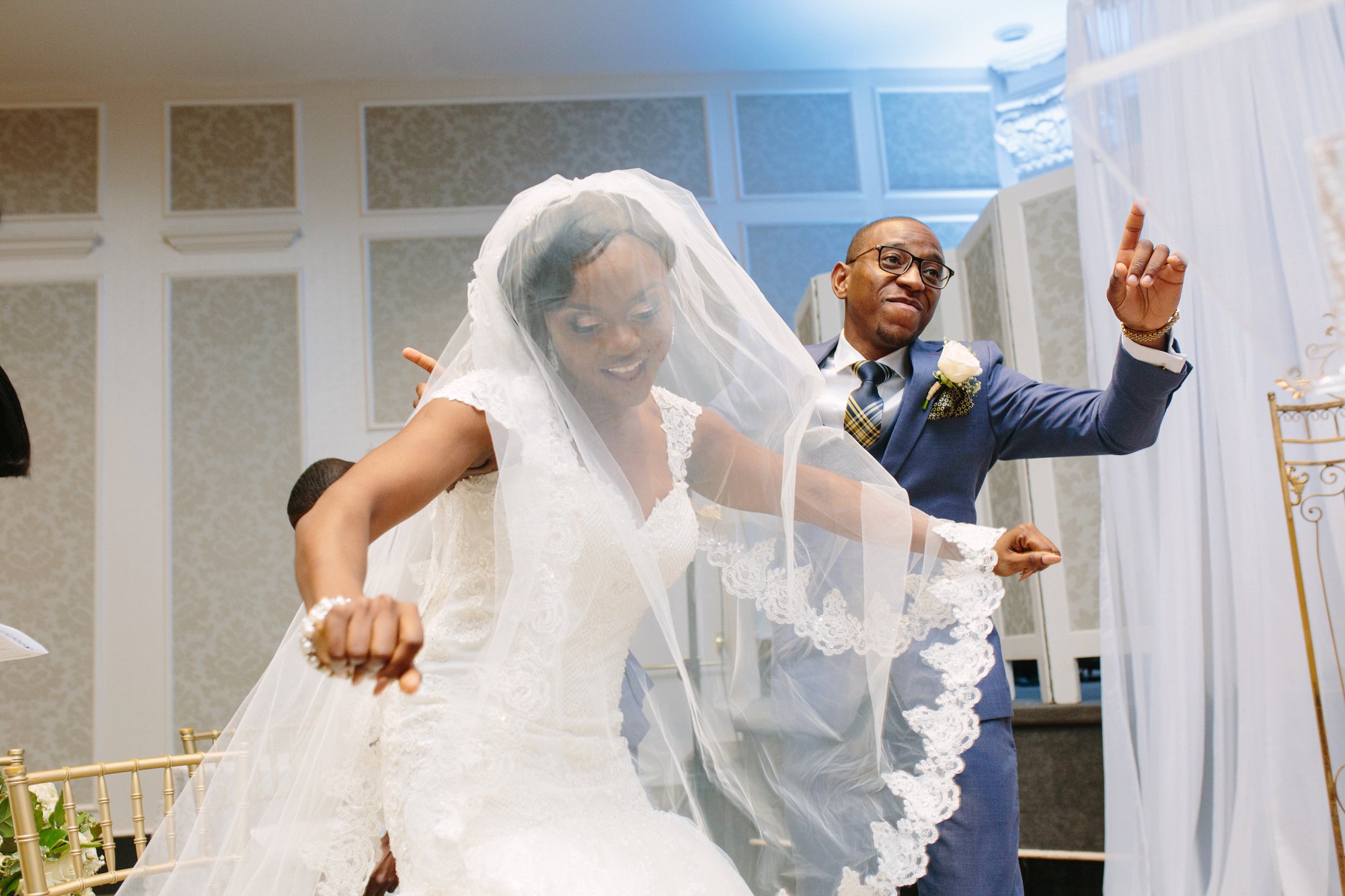 Happy wedding celebration moment