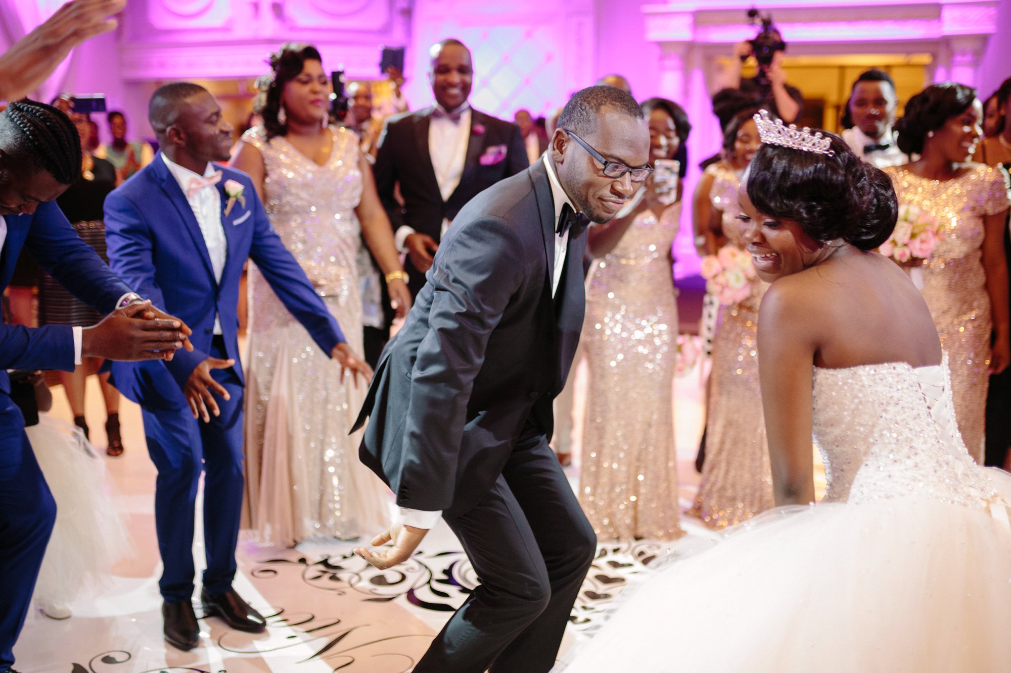 Happy wedding celebration moment