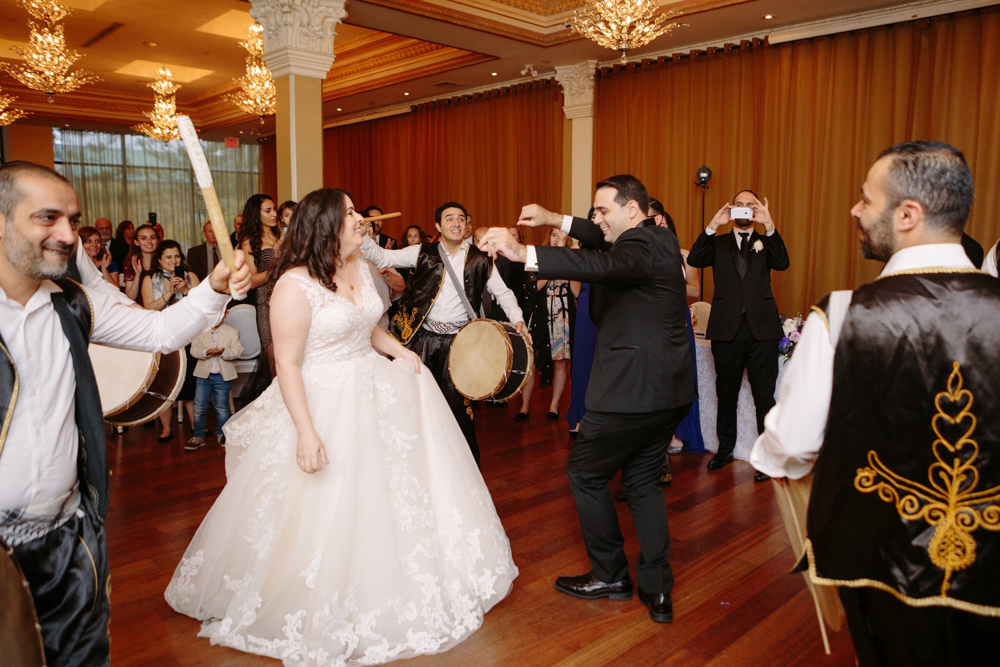 Happy wedding celebration moment