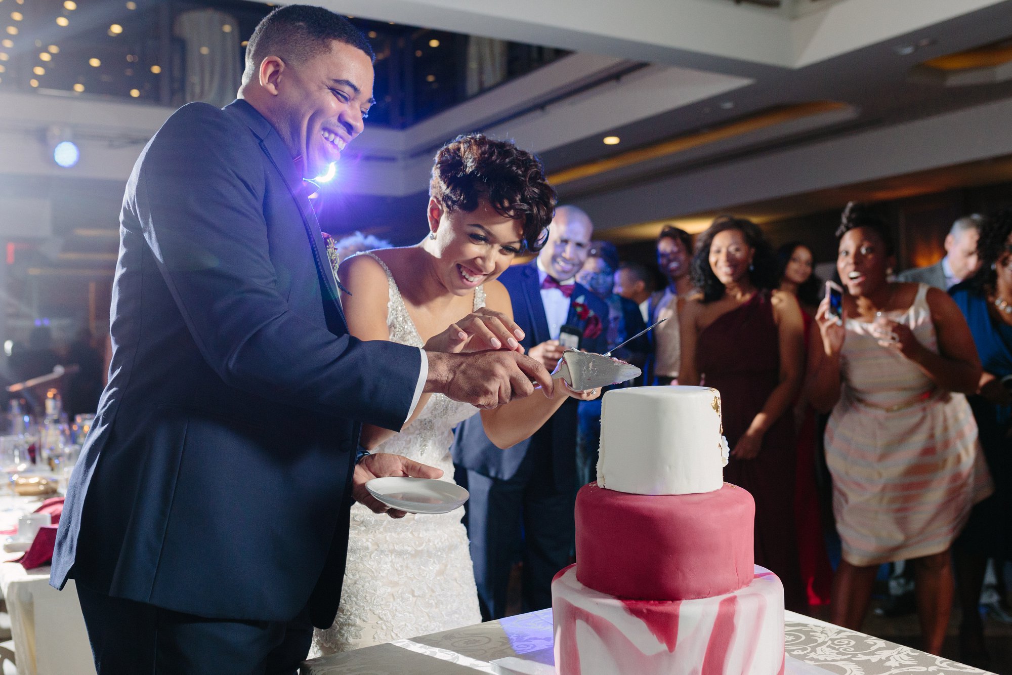 Happy wedding celebration moment