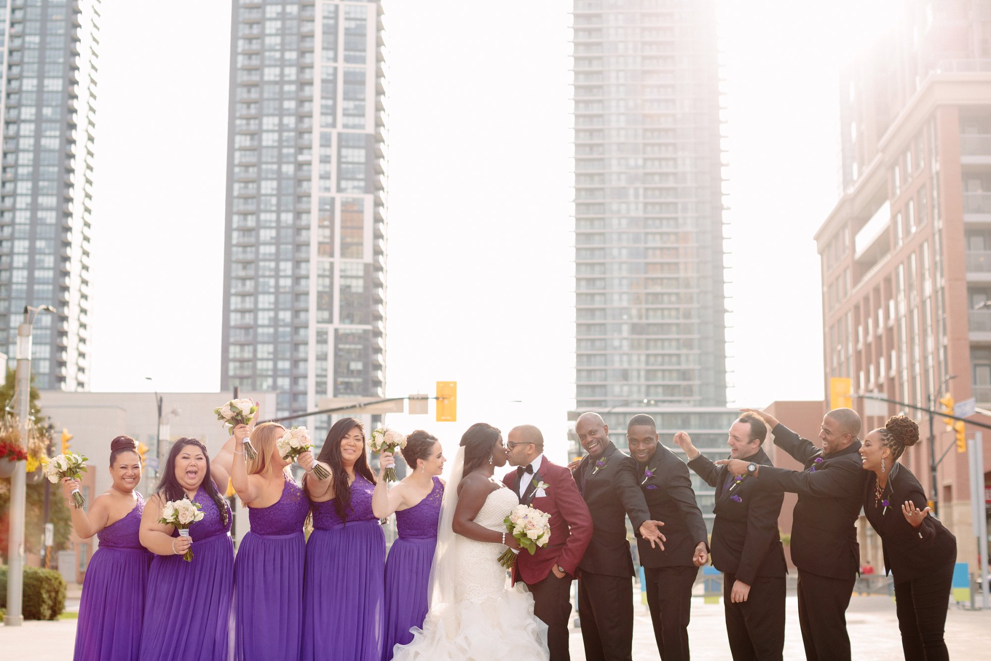 Happy wedding celebration moment
