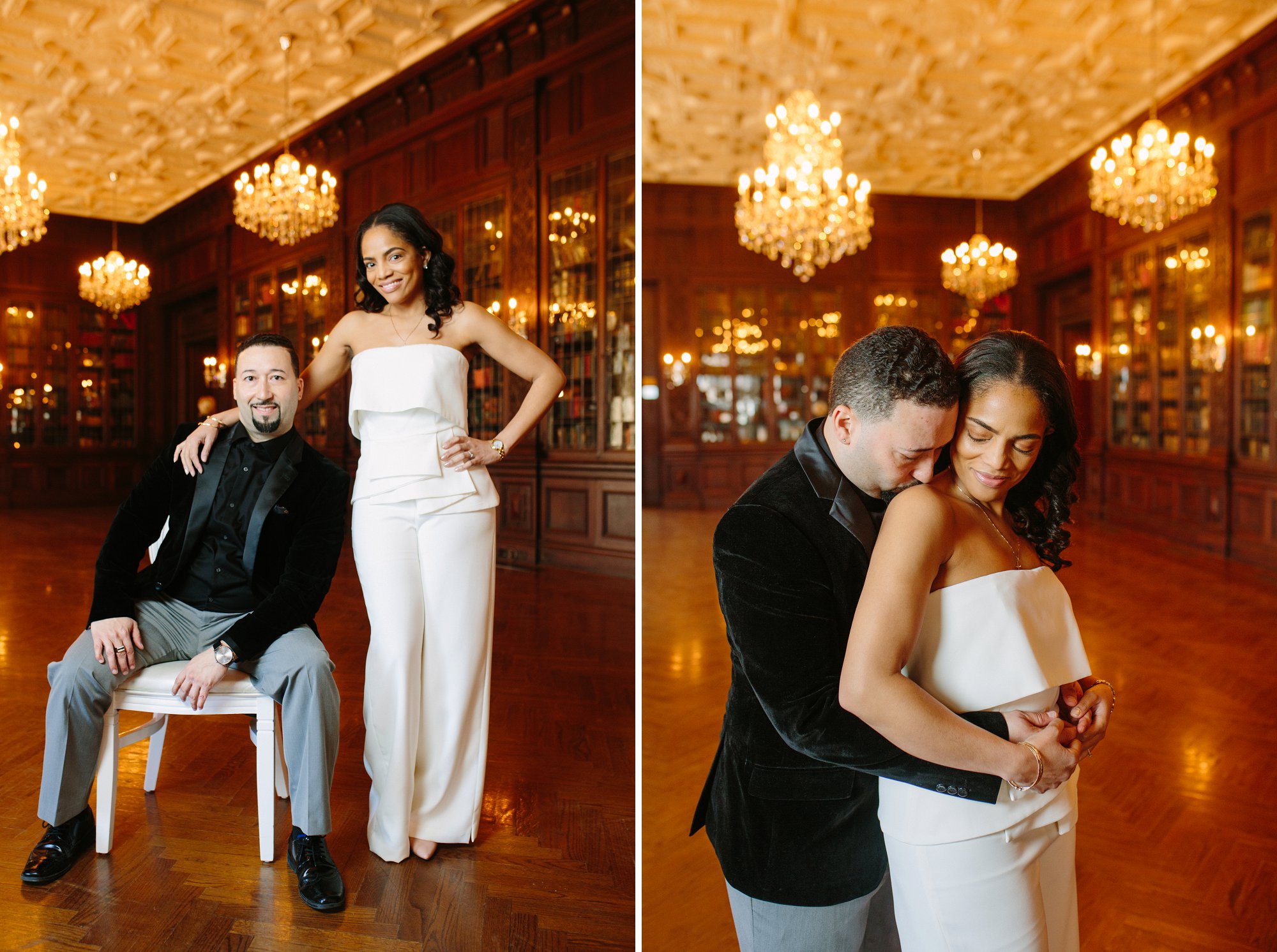 casa loma engagement session in the library