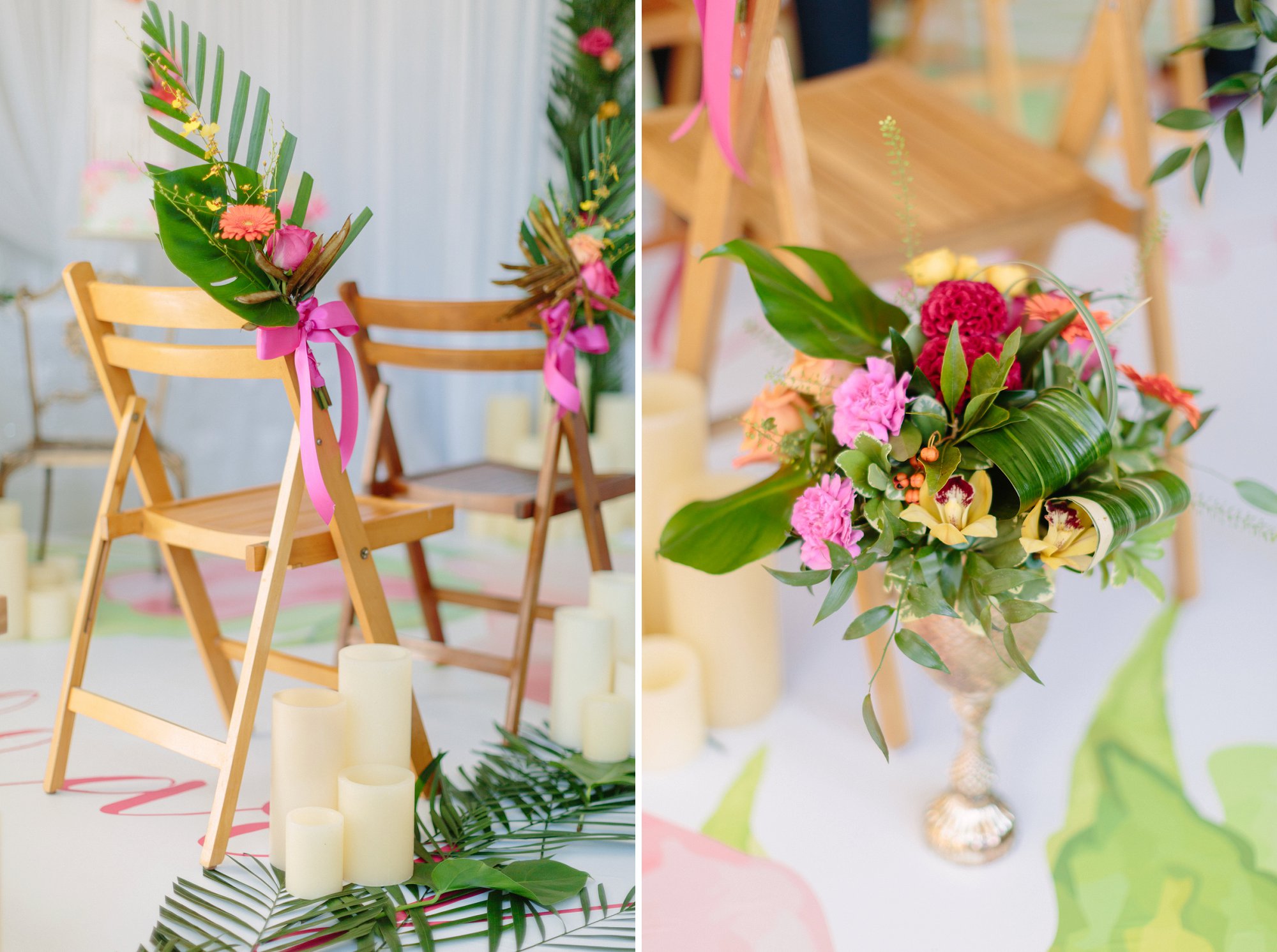 tropical greenery wedding decor