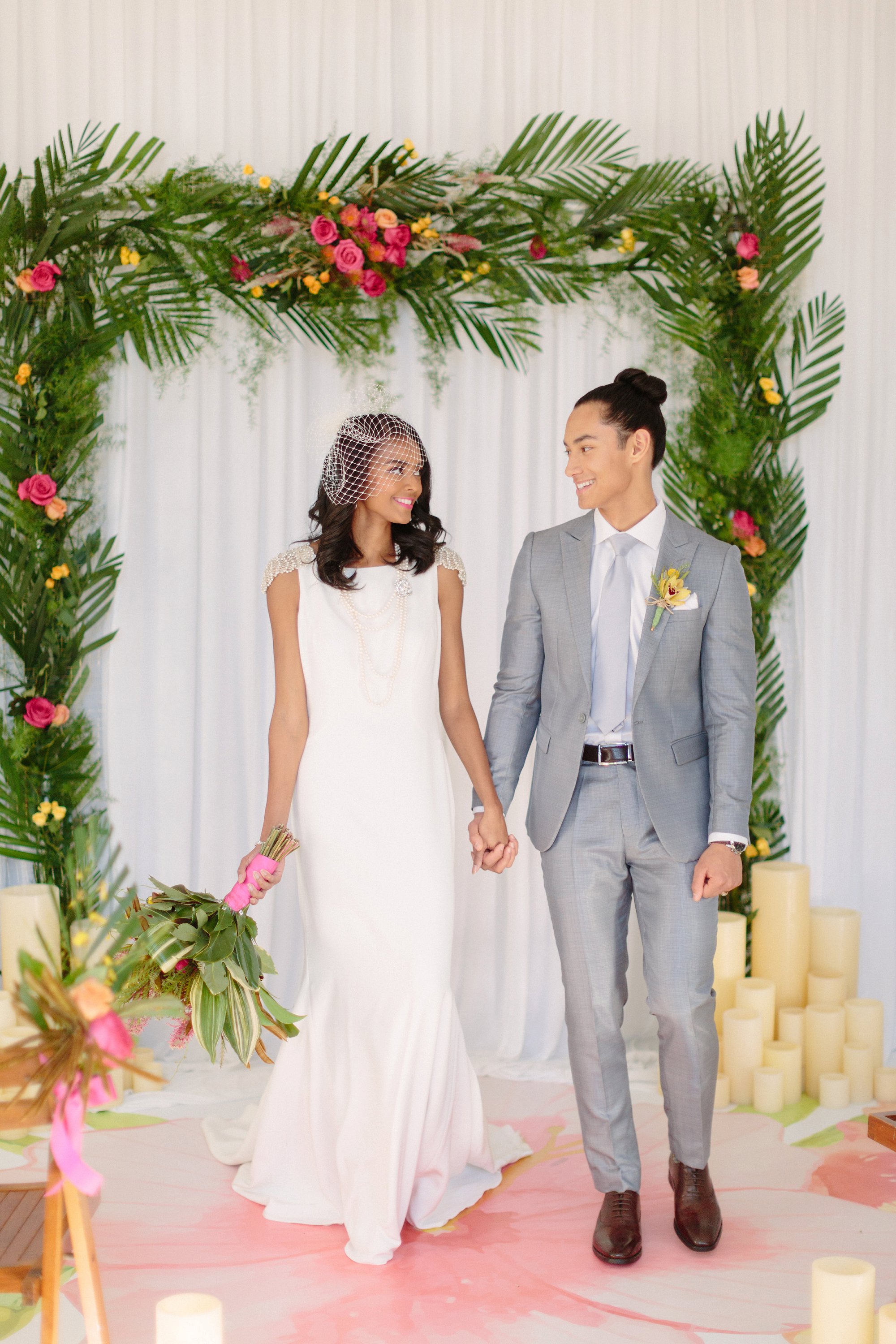 asian man and black women interracial wedding photos by Samantha Clarke