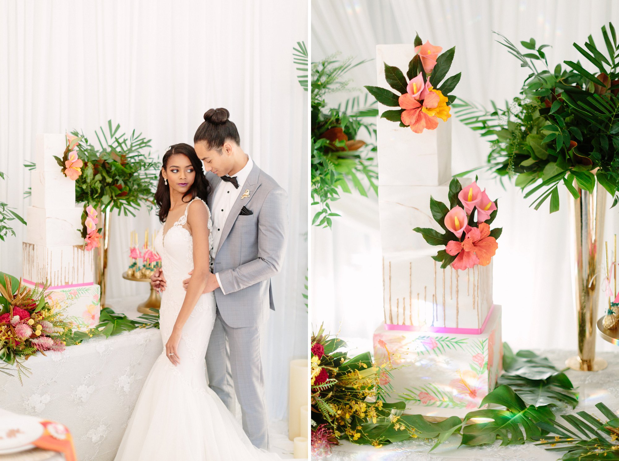 tropical wedding cake. photography by samantha clarke