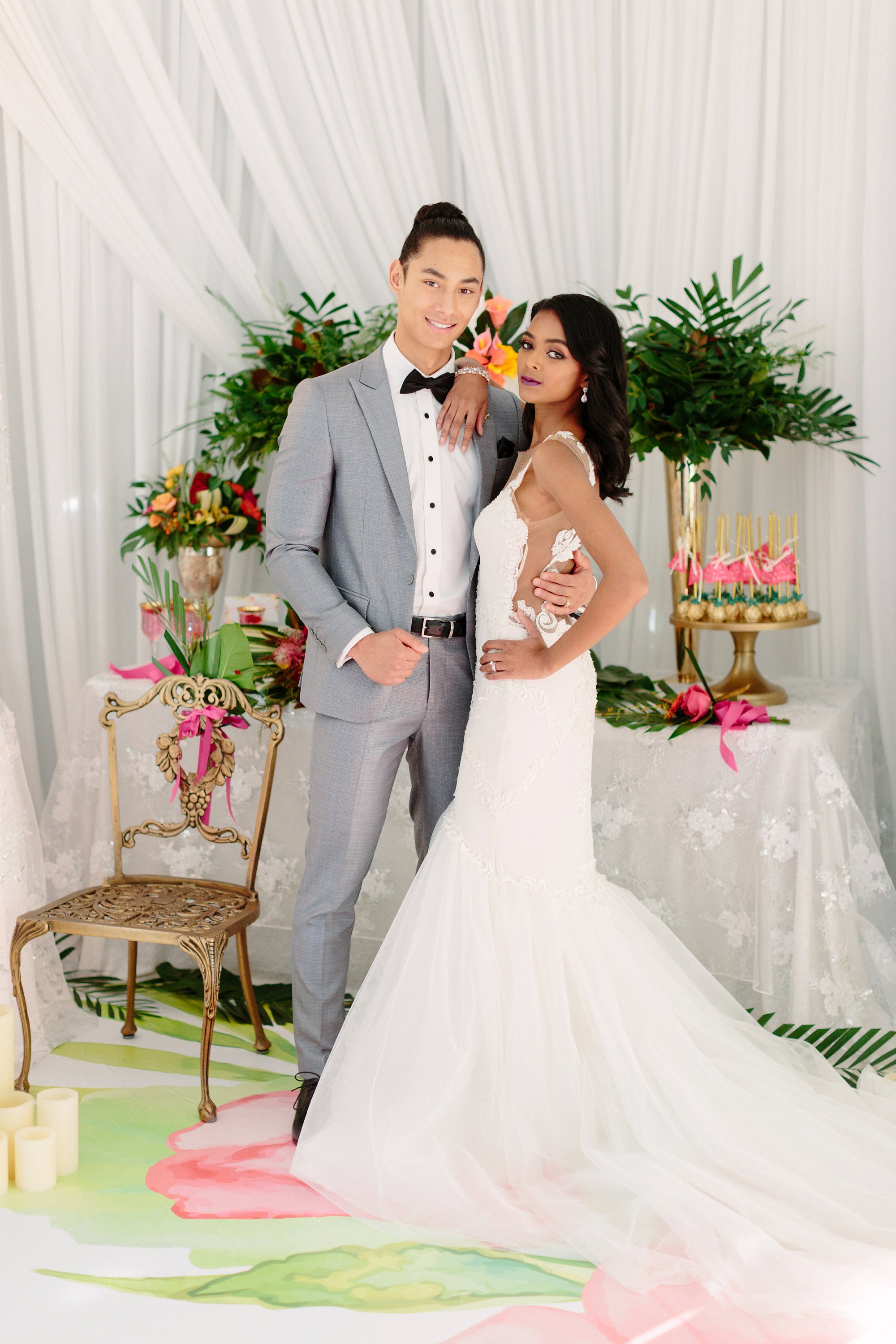 black bride and asian groom in interracial wedding photos by Samantha Clarke