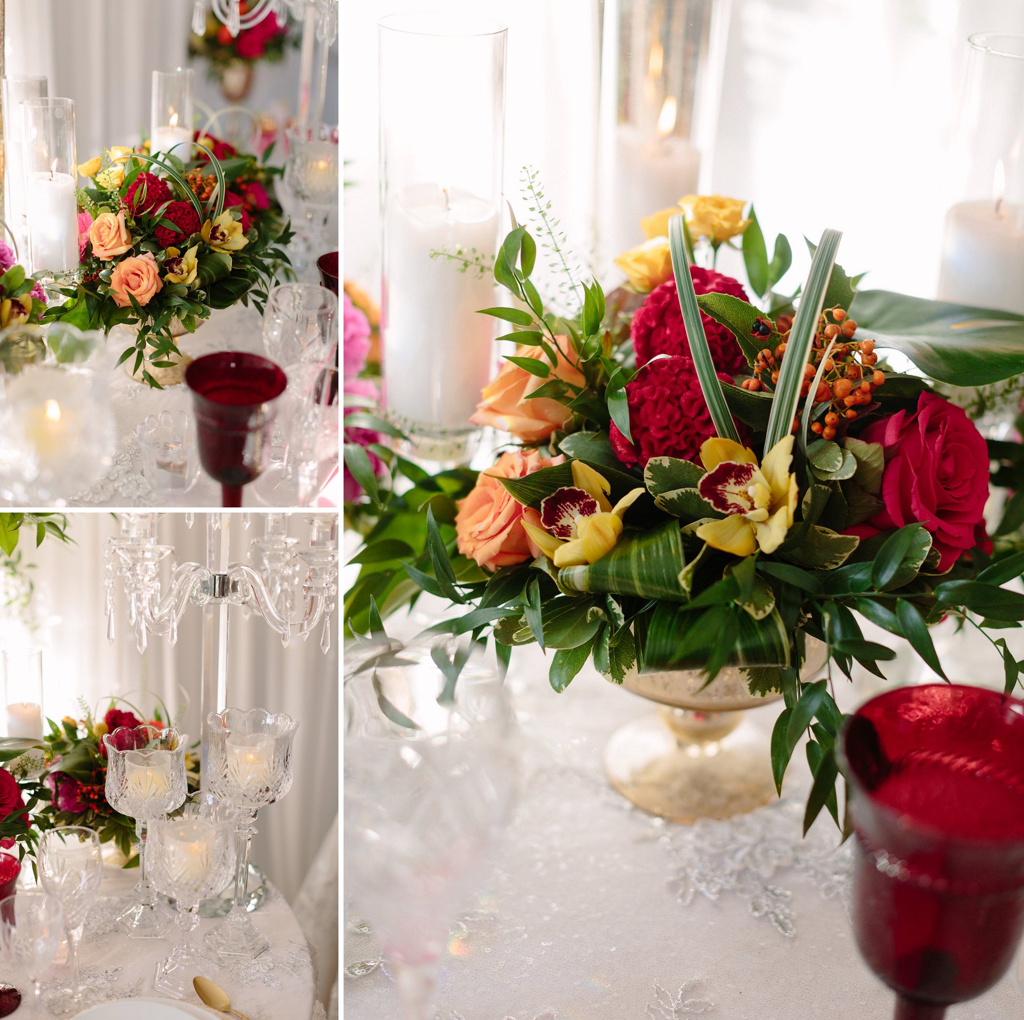 modern tropical wedding decor
