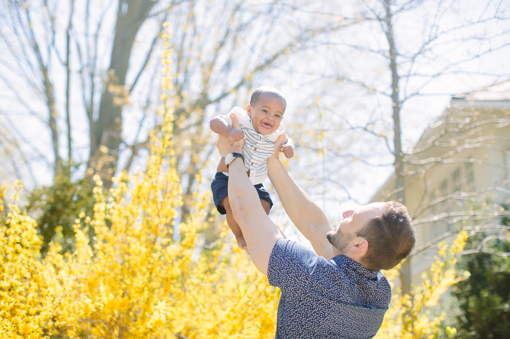 White dad and mixed baby photography