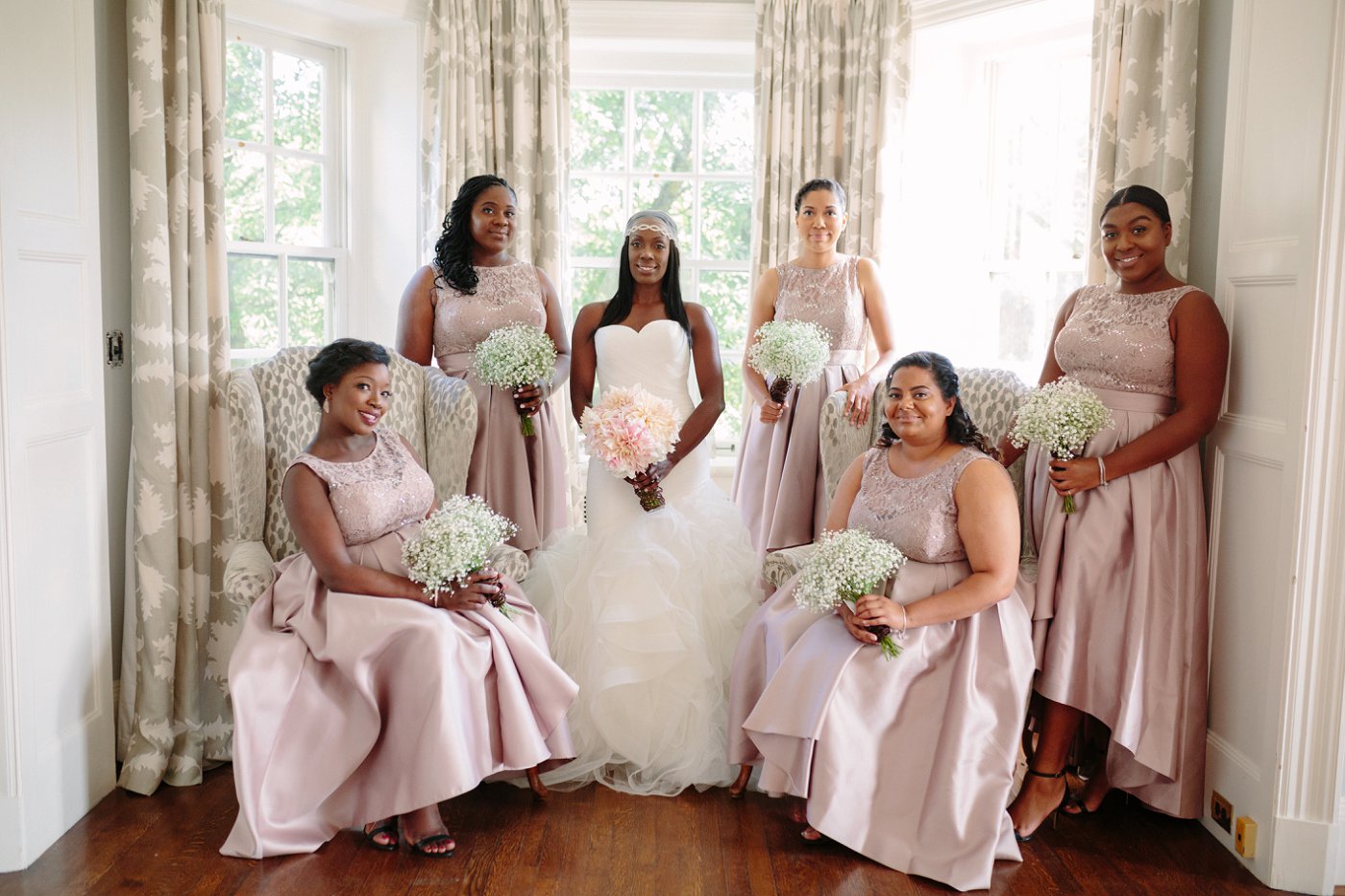 Beige Bridesmaids Gowns