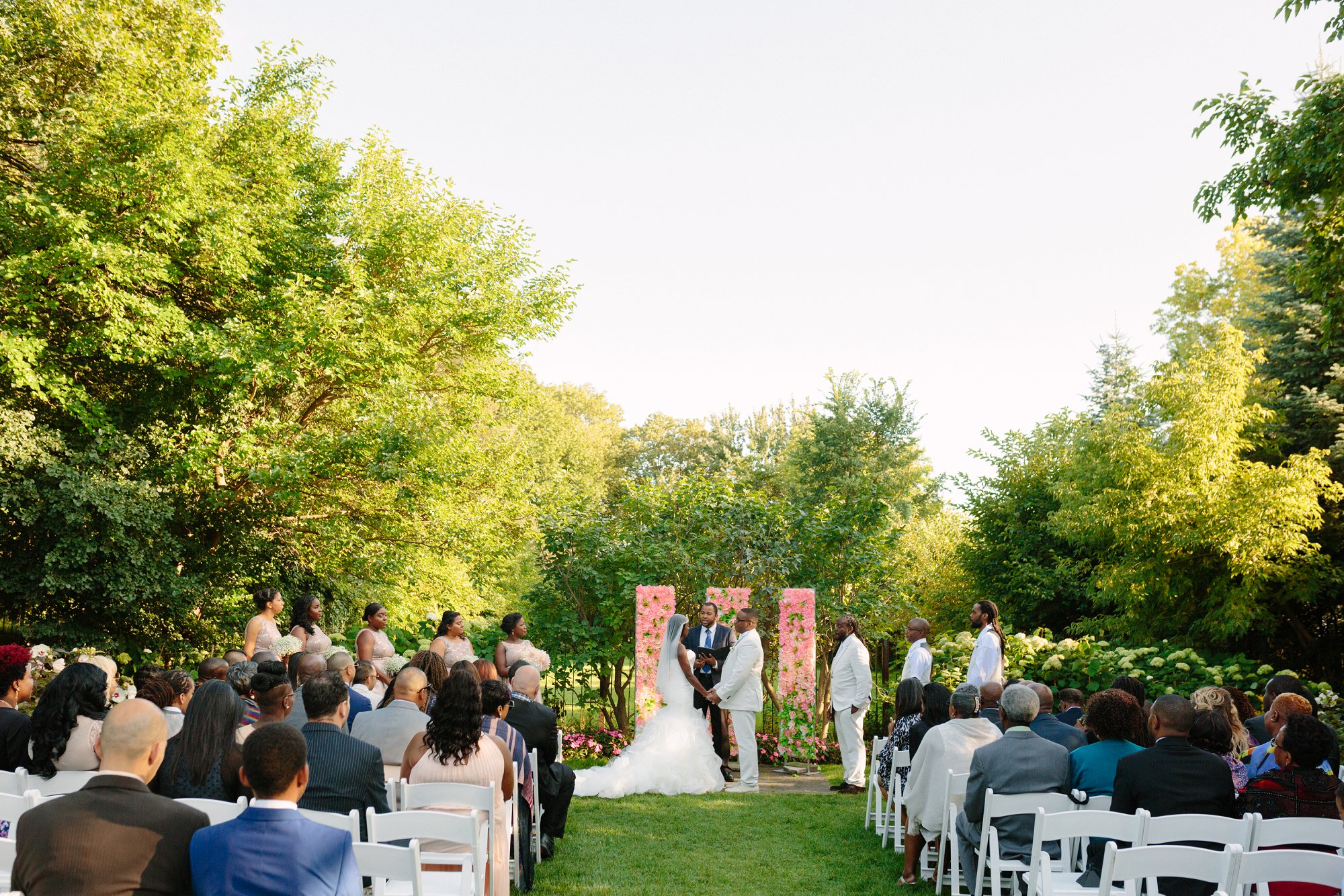 outdoor wedding ceremony at graydon hall manor