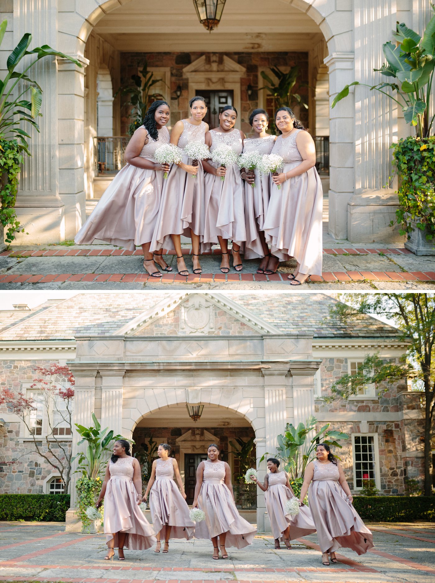 beige tan bridesmaids dresses at Graydon Hall Manor weddings