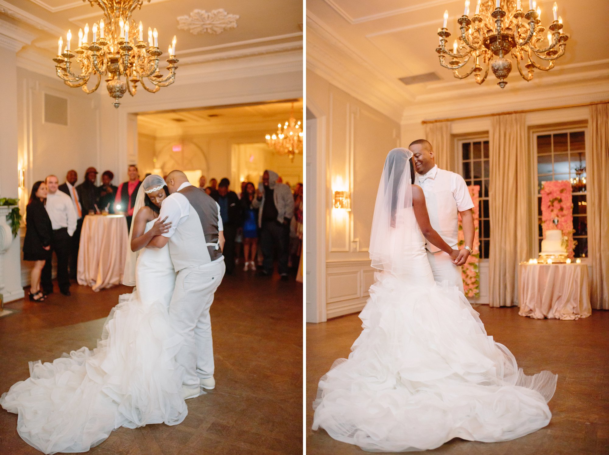 bride wedding dress during first dance