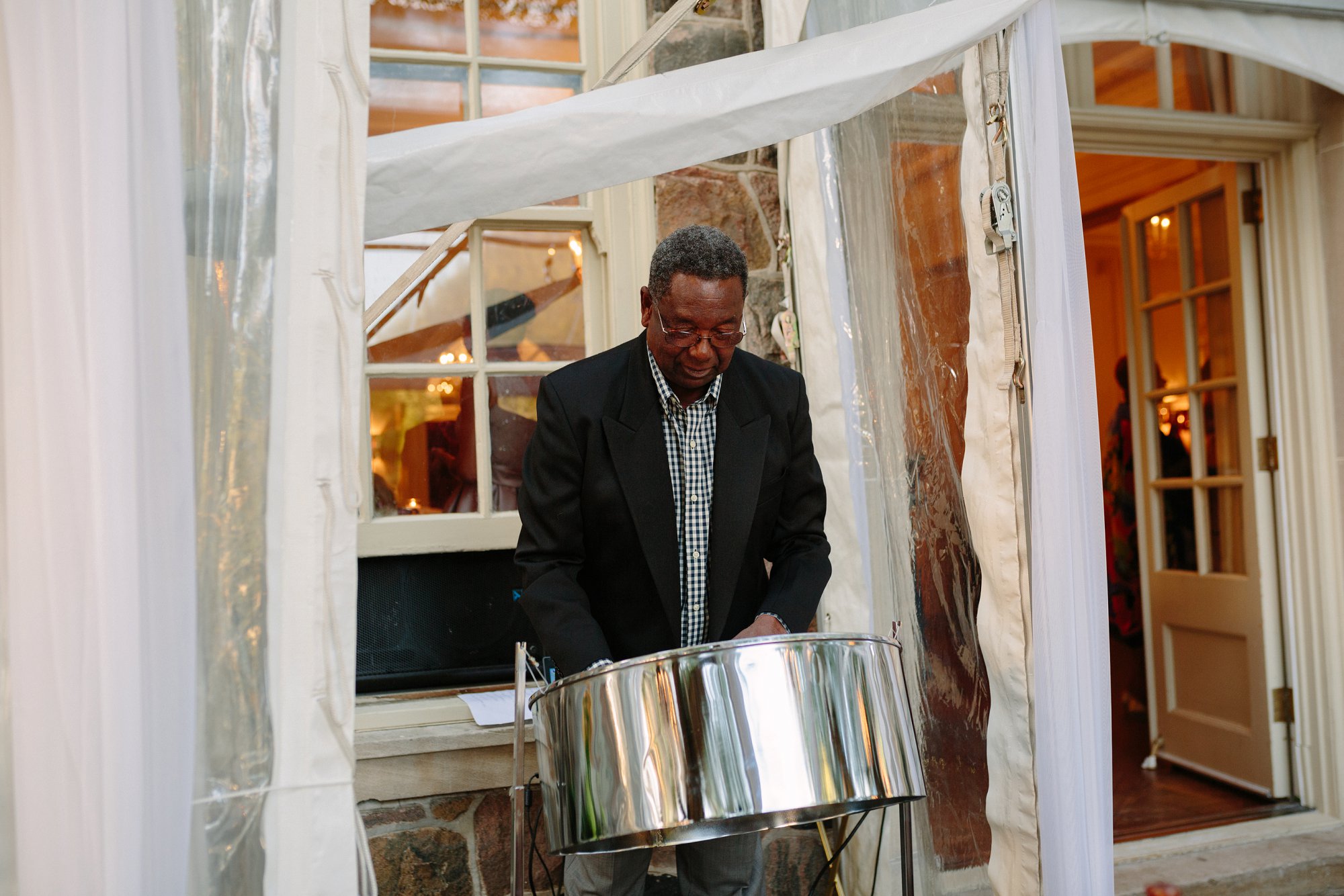 steel pan drum player at wedding