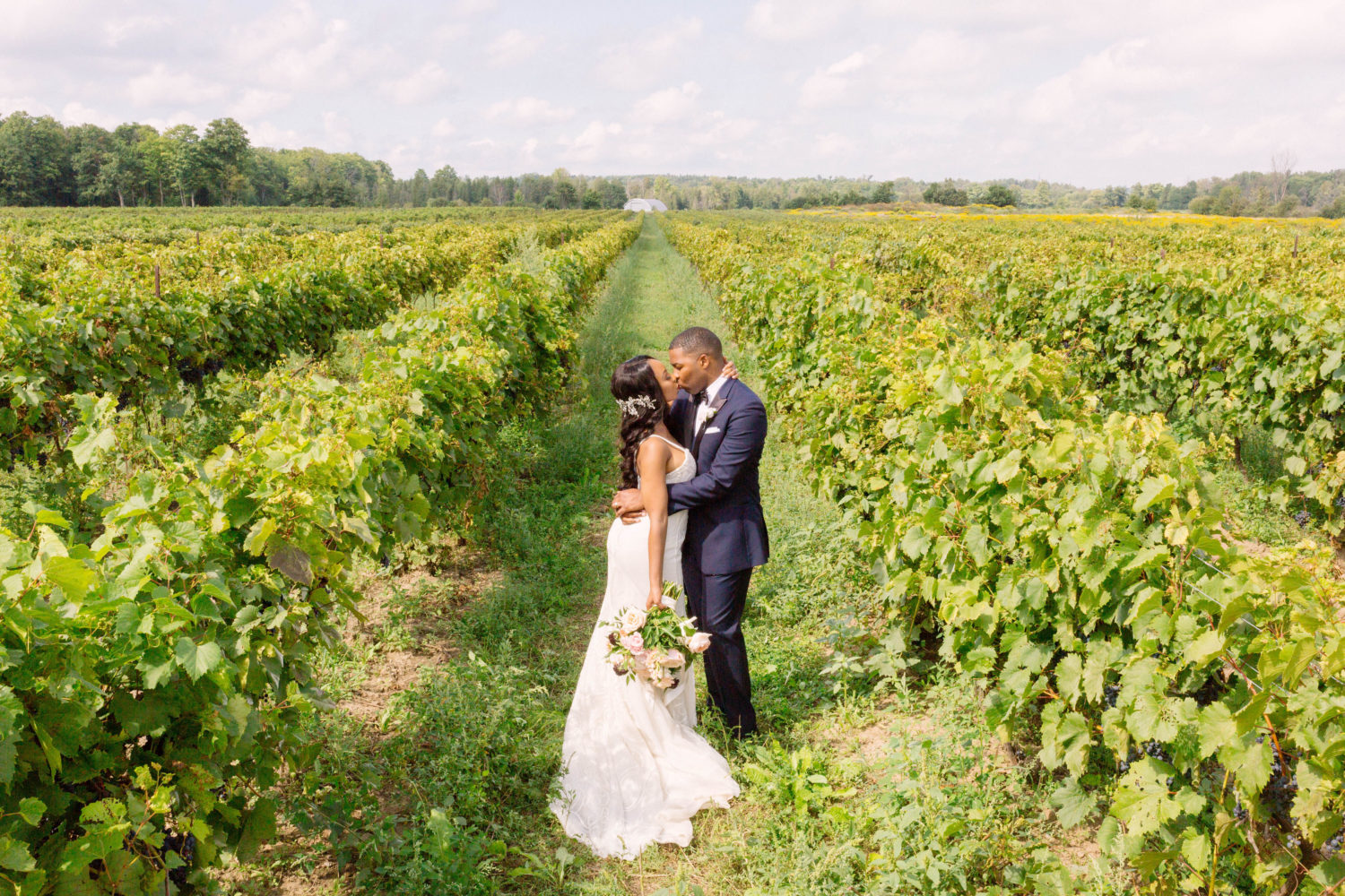 couple in vineyard