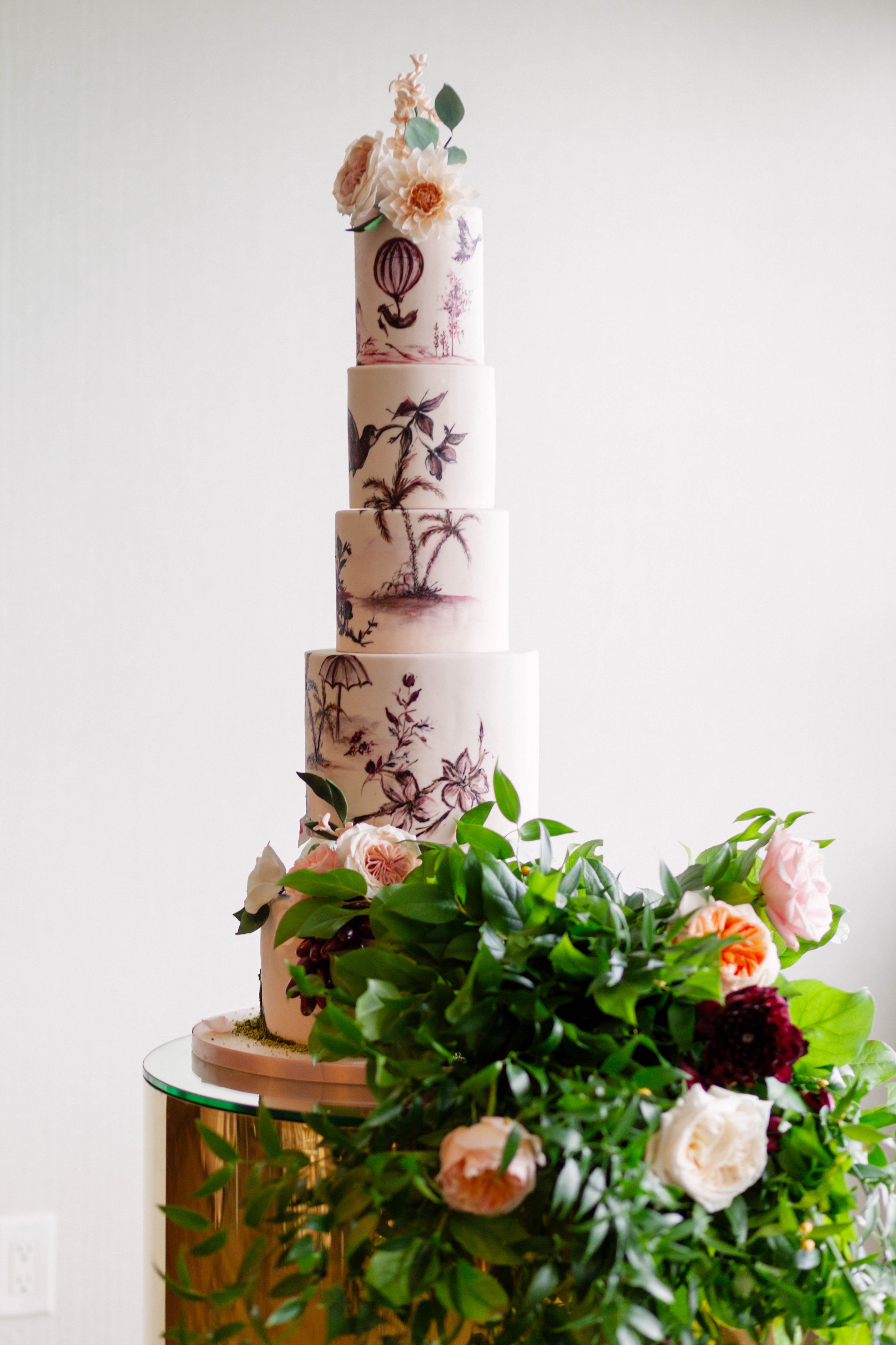 Custom wedding cake by nadia and co at The Manor by Peter and Paul's