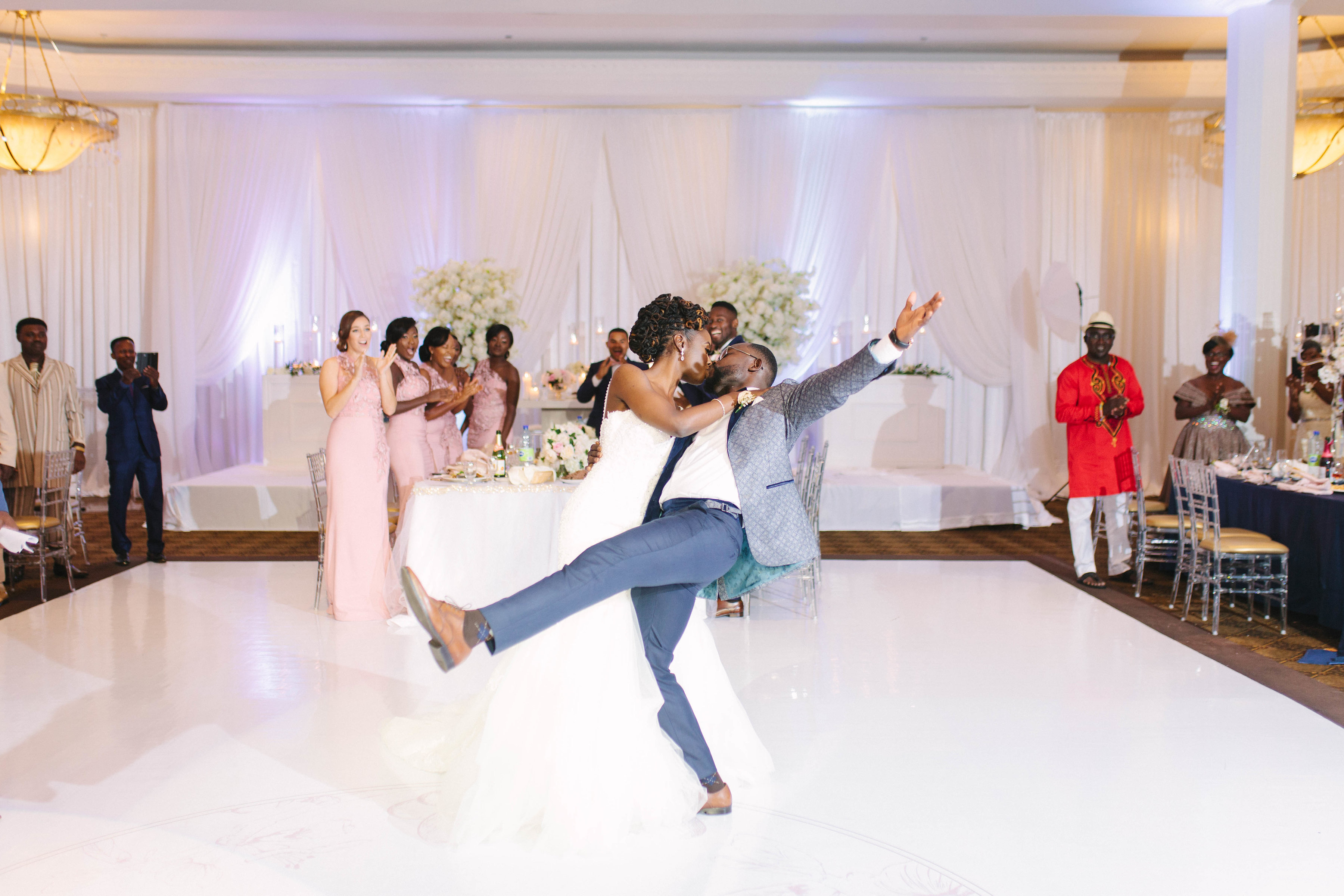bride and groom first dance