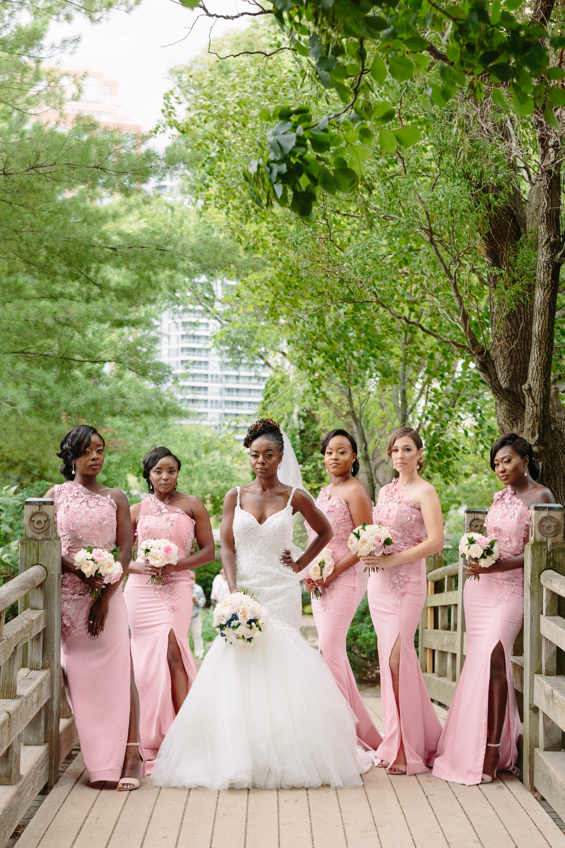 bride and bridesmaids