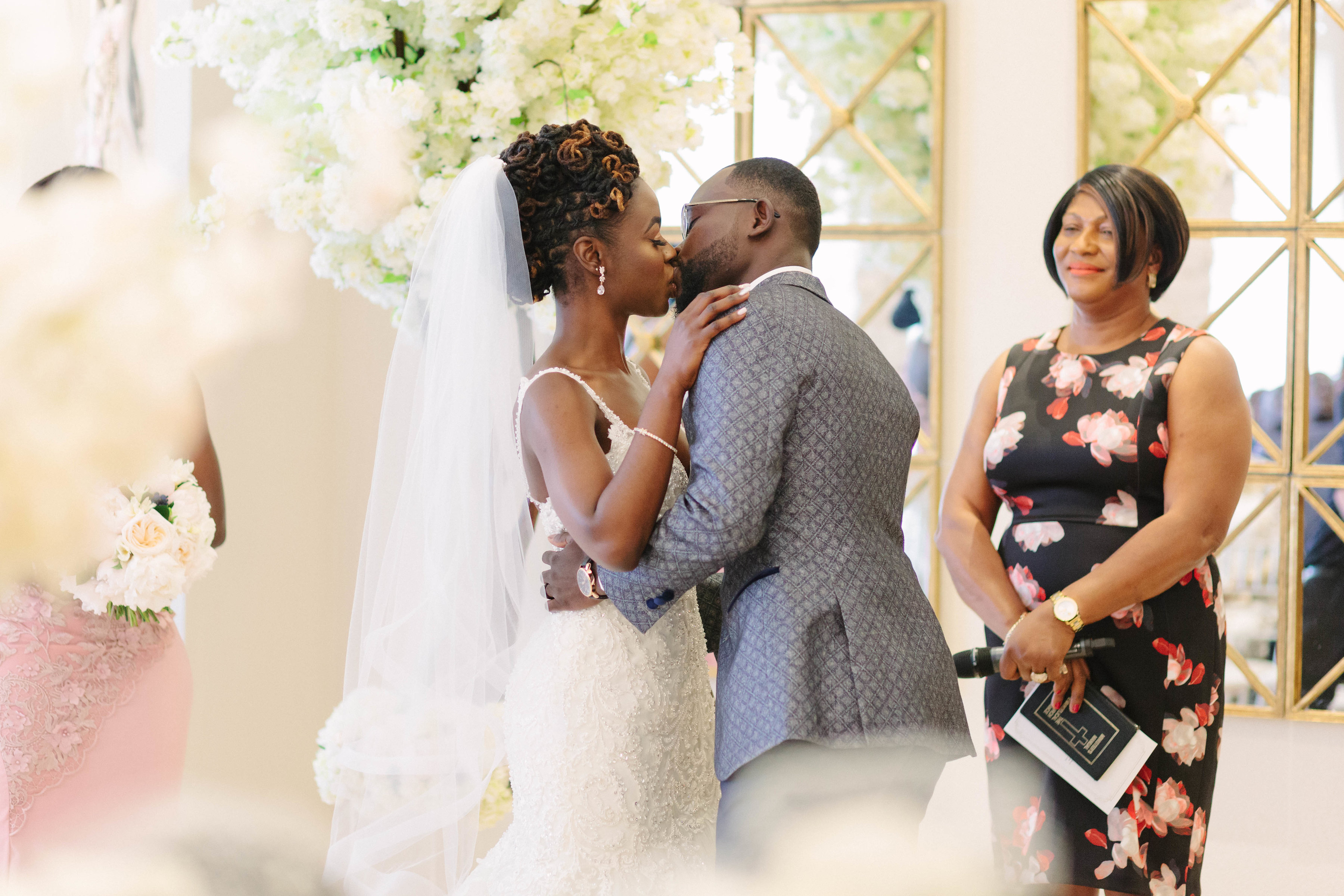bride and groom are married