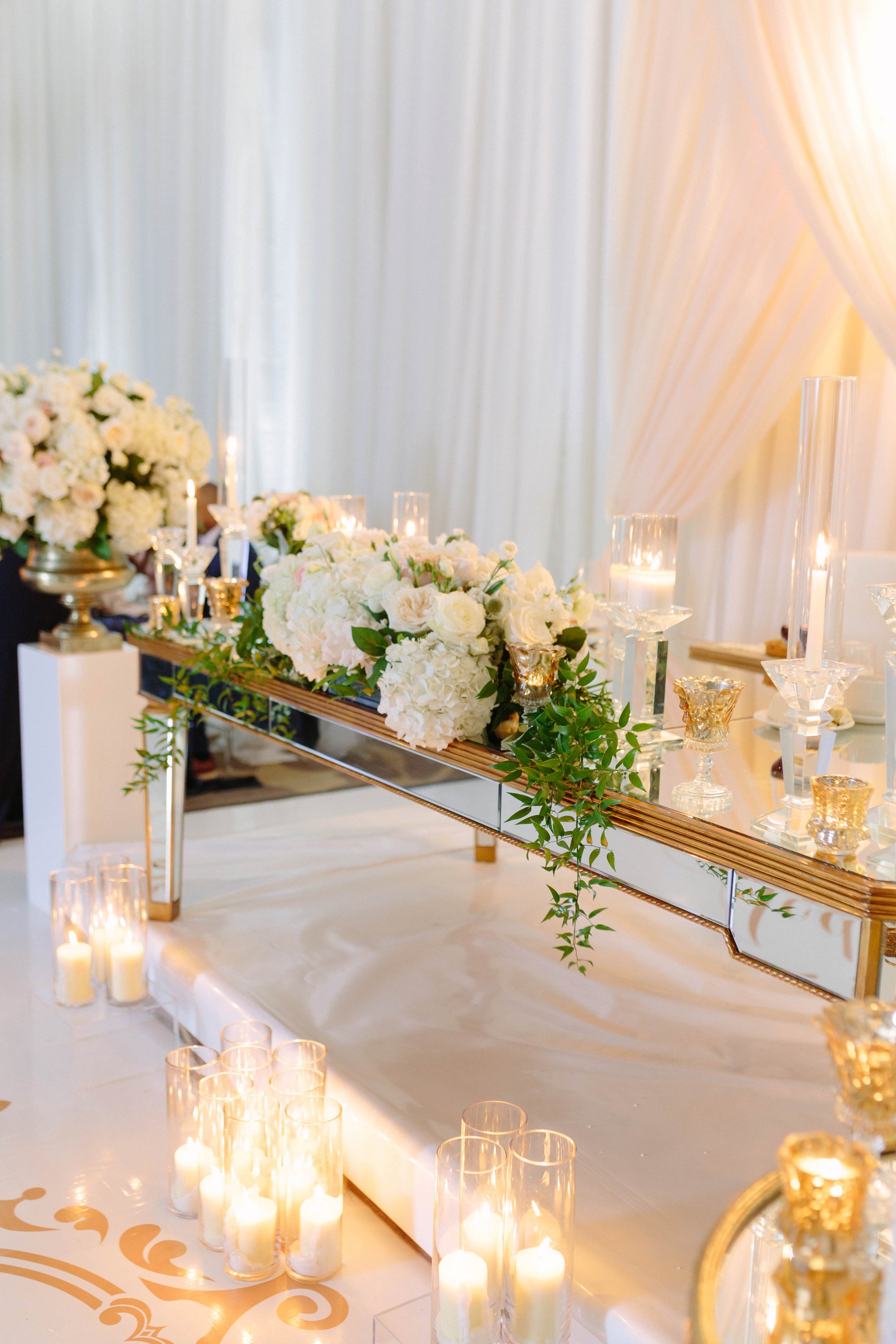 wedding decor with candle light