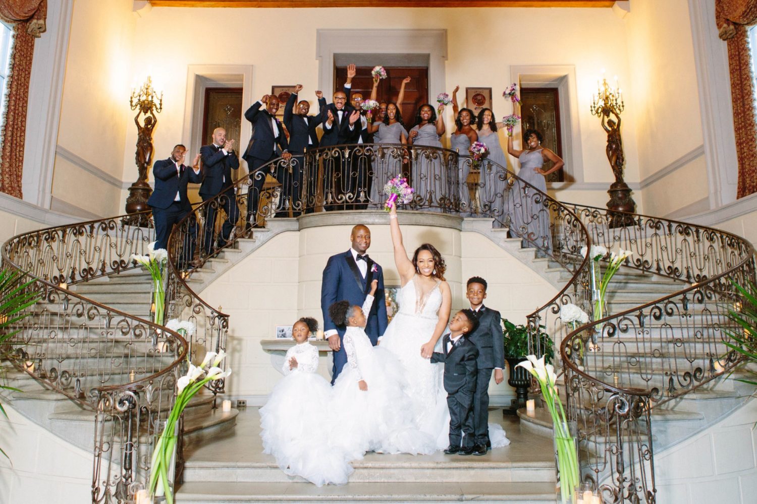 Wedding Party photo at Oheka Castle New York.