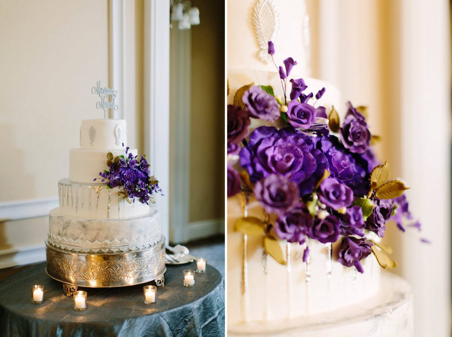 Detail wedding photography of cake at Oheka Castle