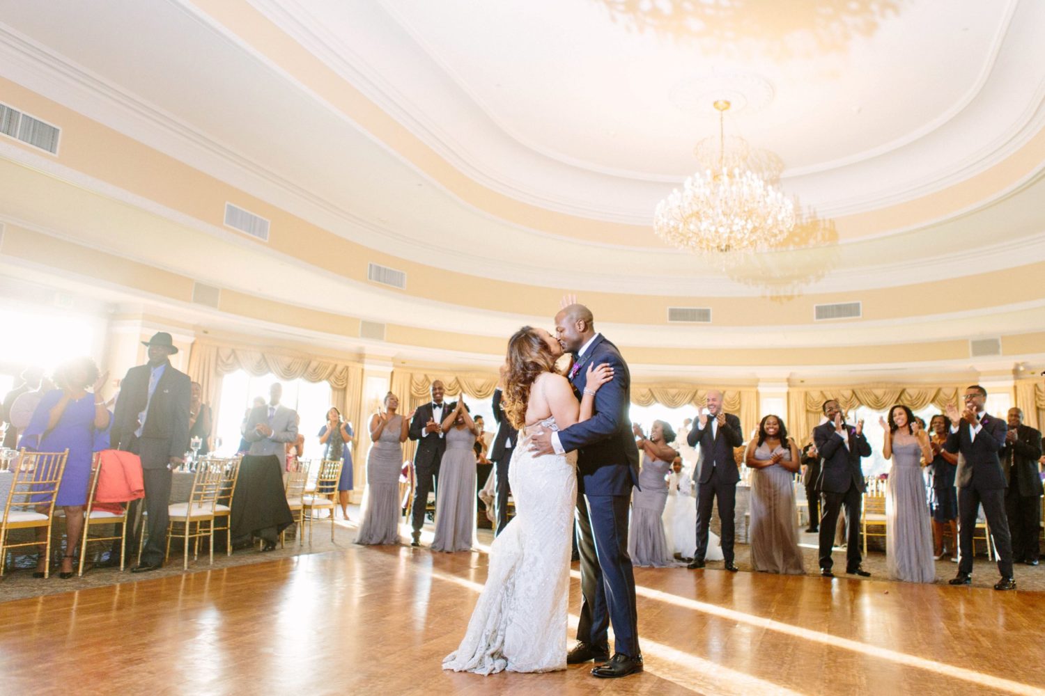 Bride and Groom dancing at Oheka Castle, New York wedding photography.