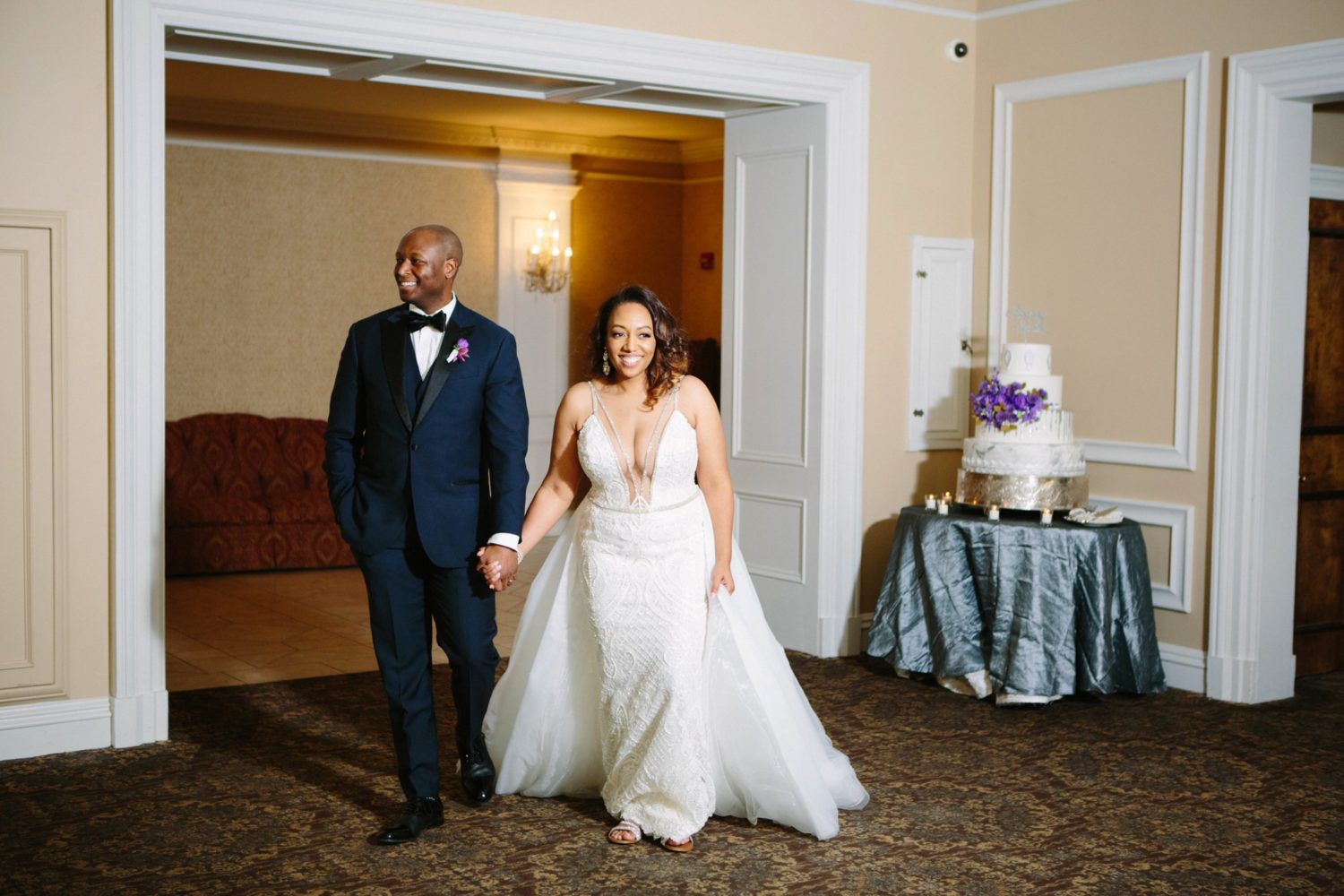 Bride and Groom wntering reception, Oheka Castle wedding photography,