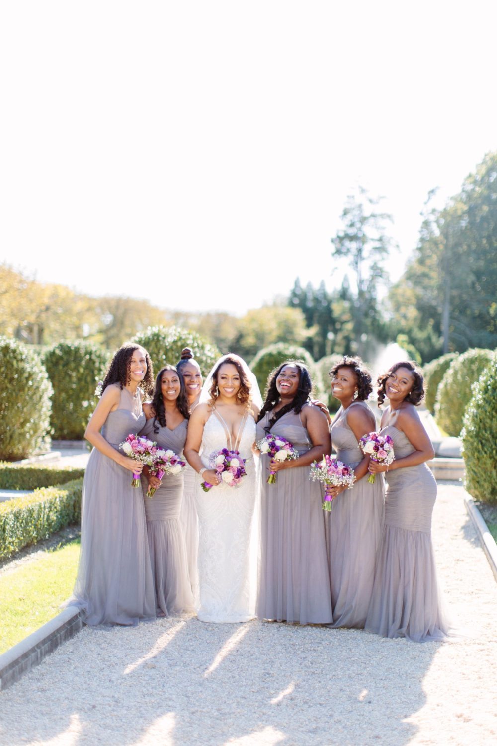 Bride and bridesmaids photography at Oheka Castle.